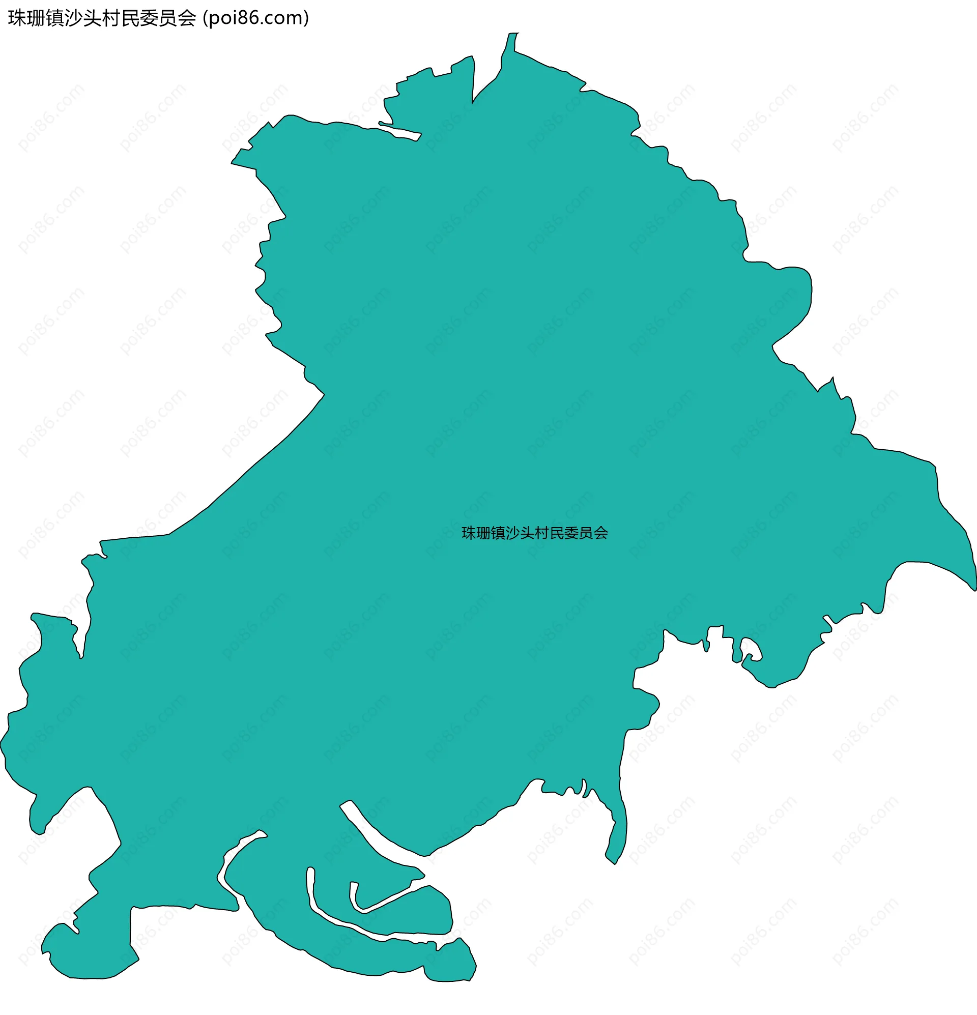 珠珊镇沙头村民委员会边界地图