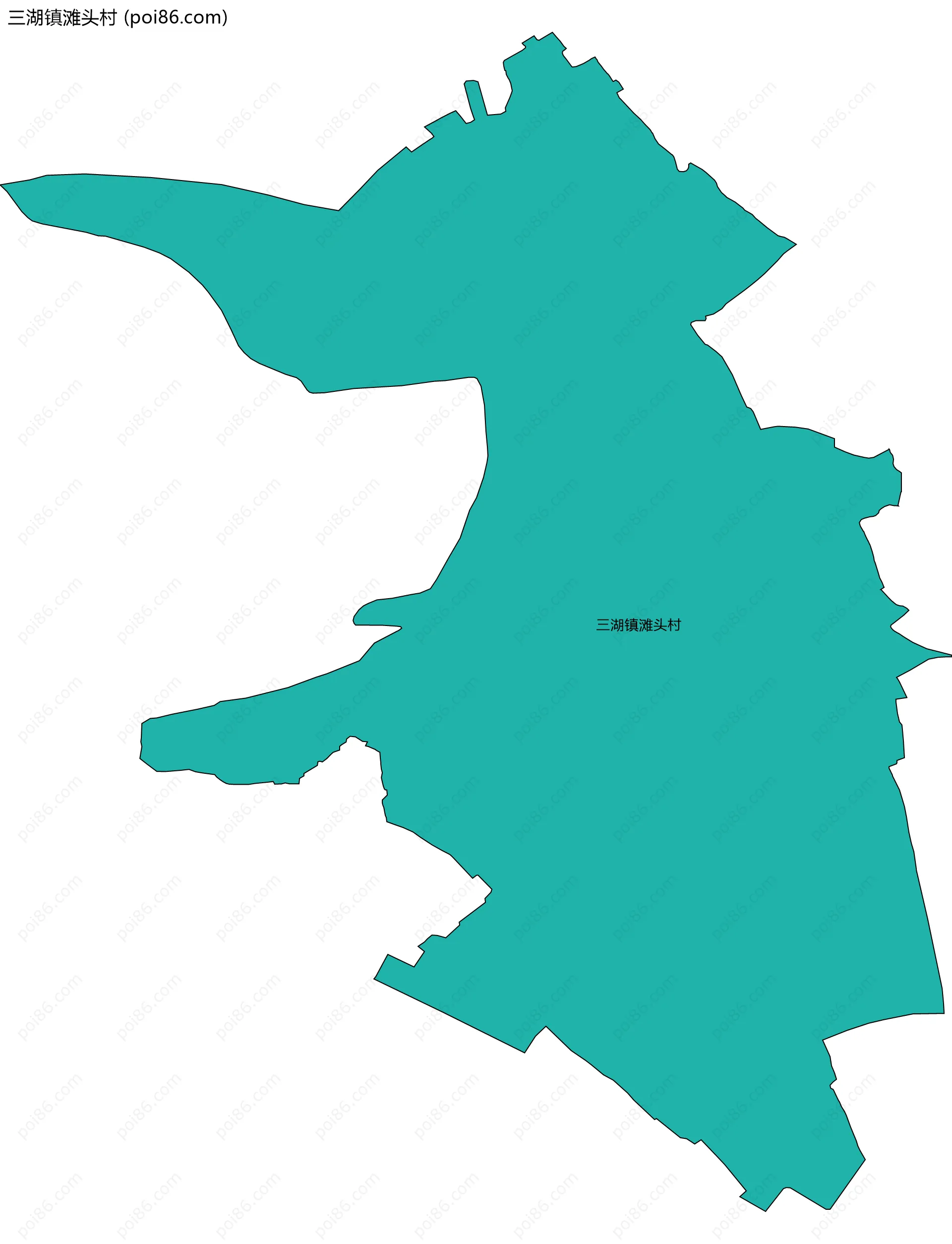 三湖镇滩头村边界地图
