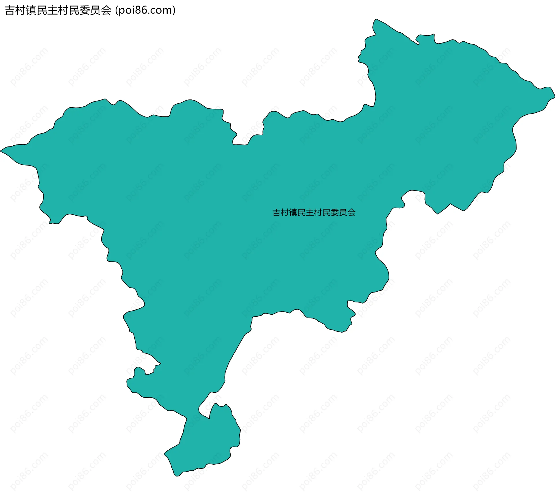 吉村镇民主村民委员会边界地图