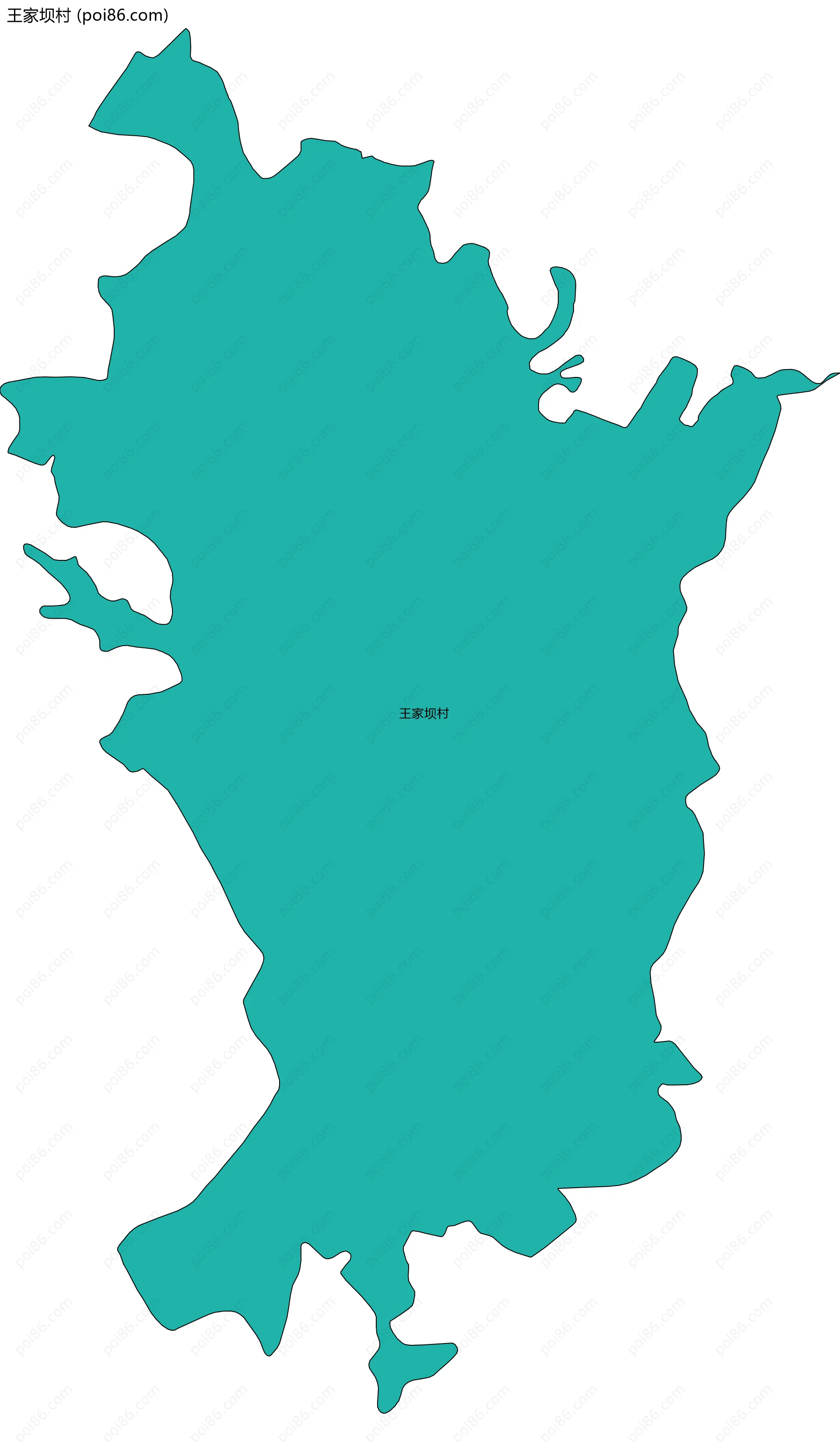 王家坝村边界地图