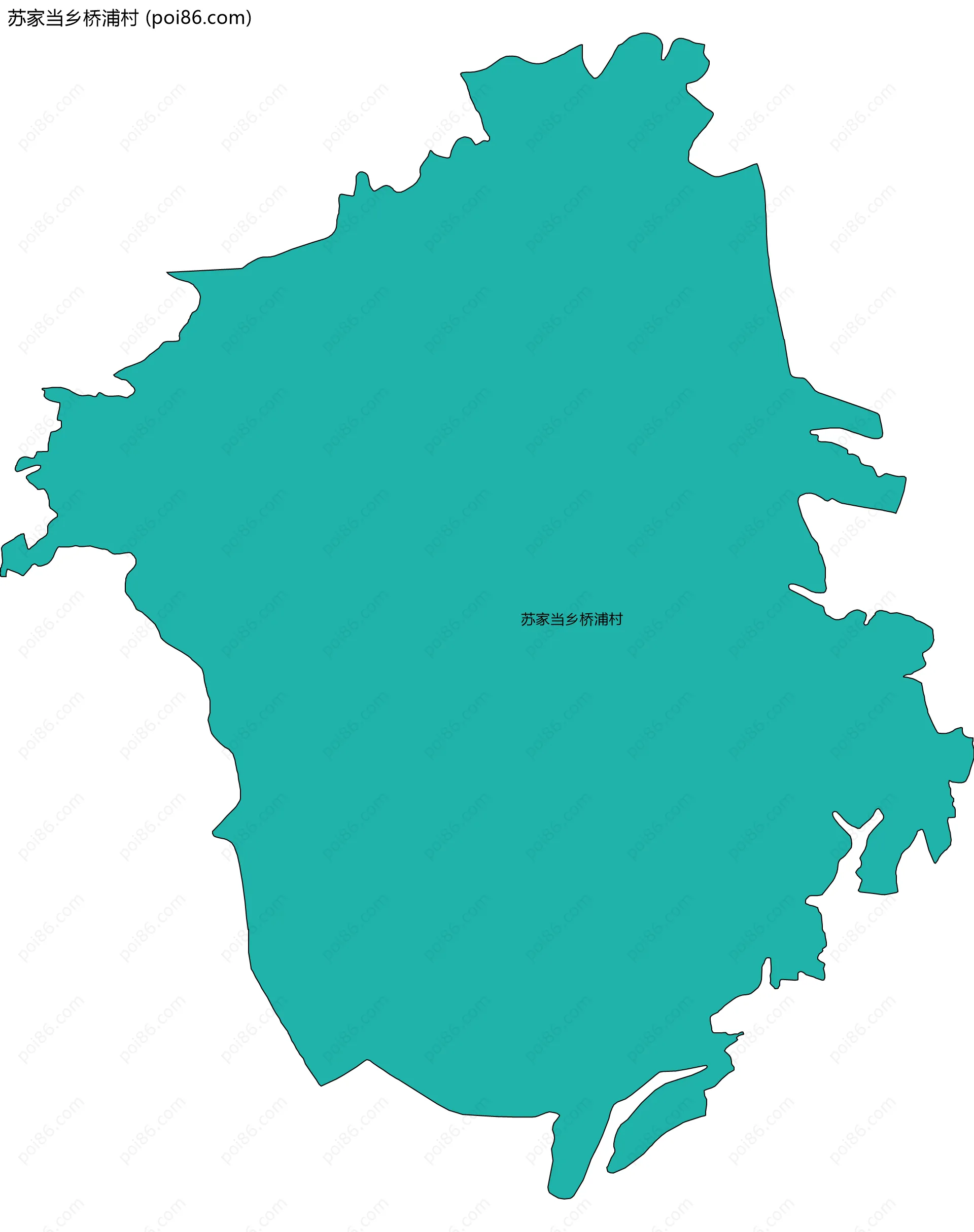 苏家当乡桥浦村边界地图