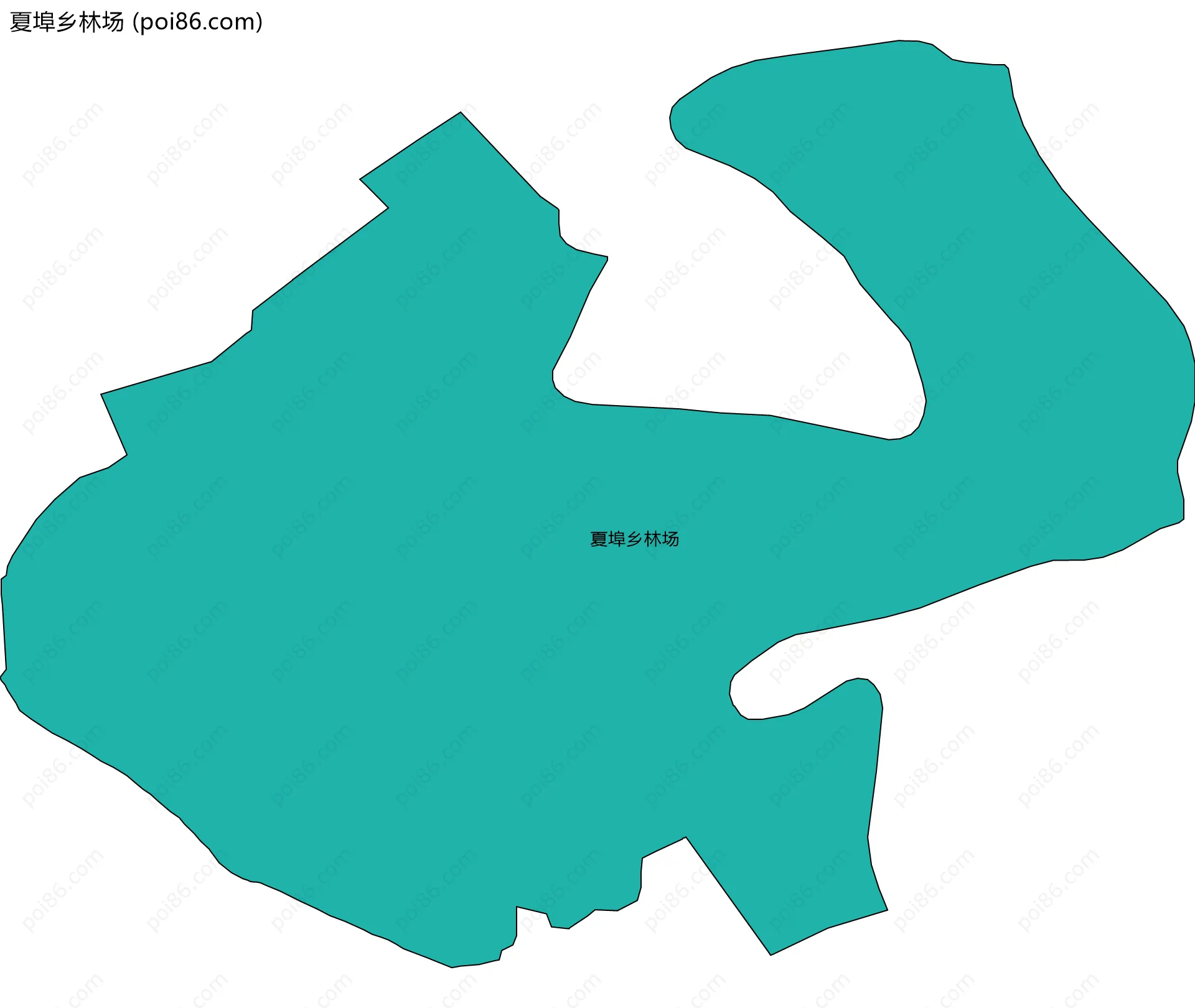 夏埠乡林场边界地图(五级行政区划)