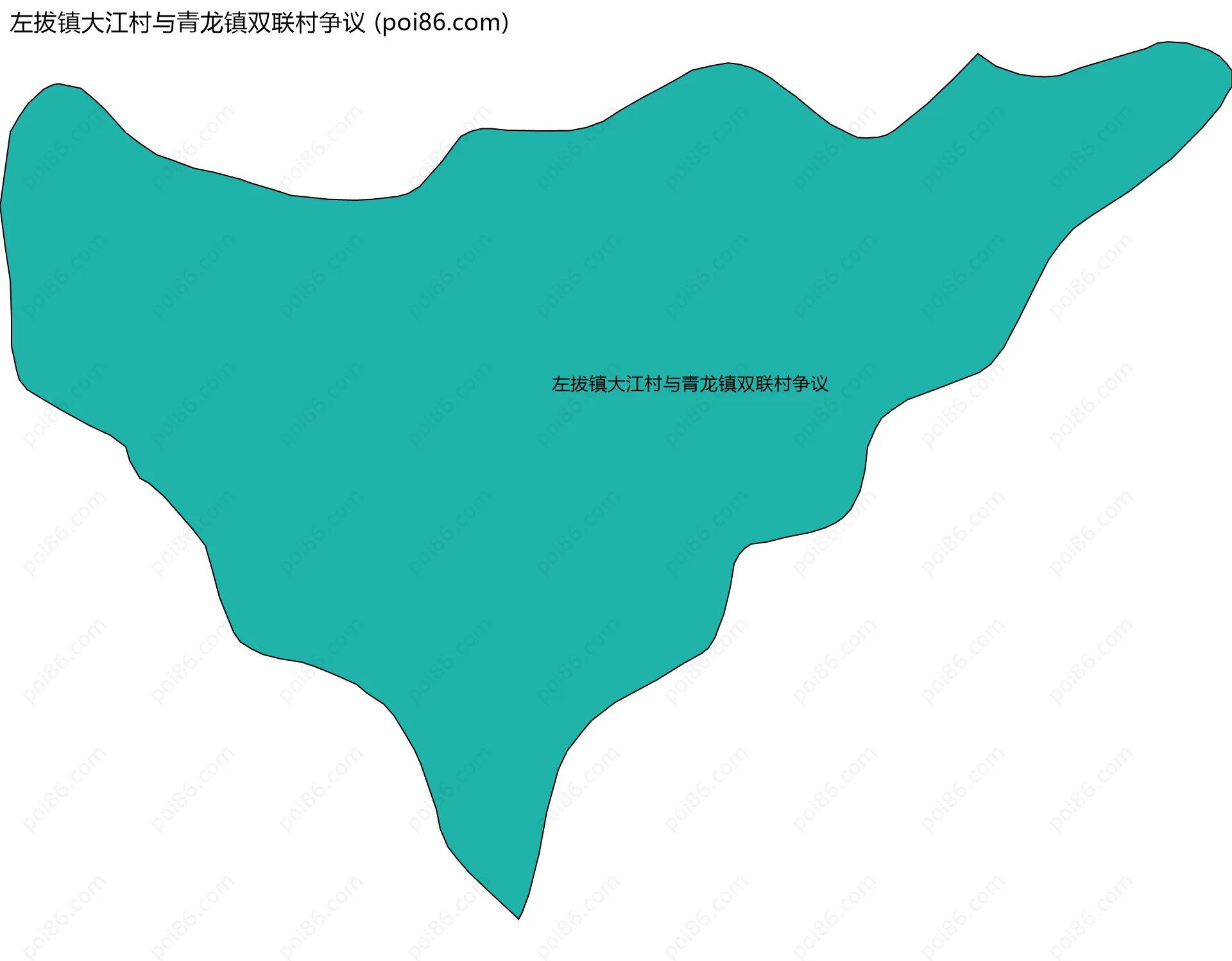 左拔镇大江村与青龙镇双联村争议边界地图