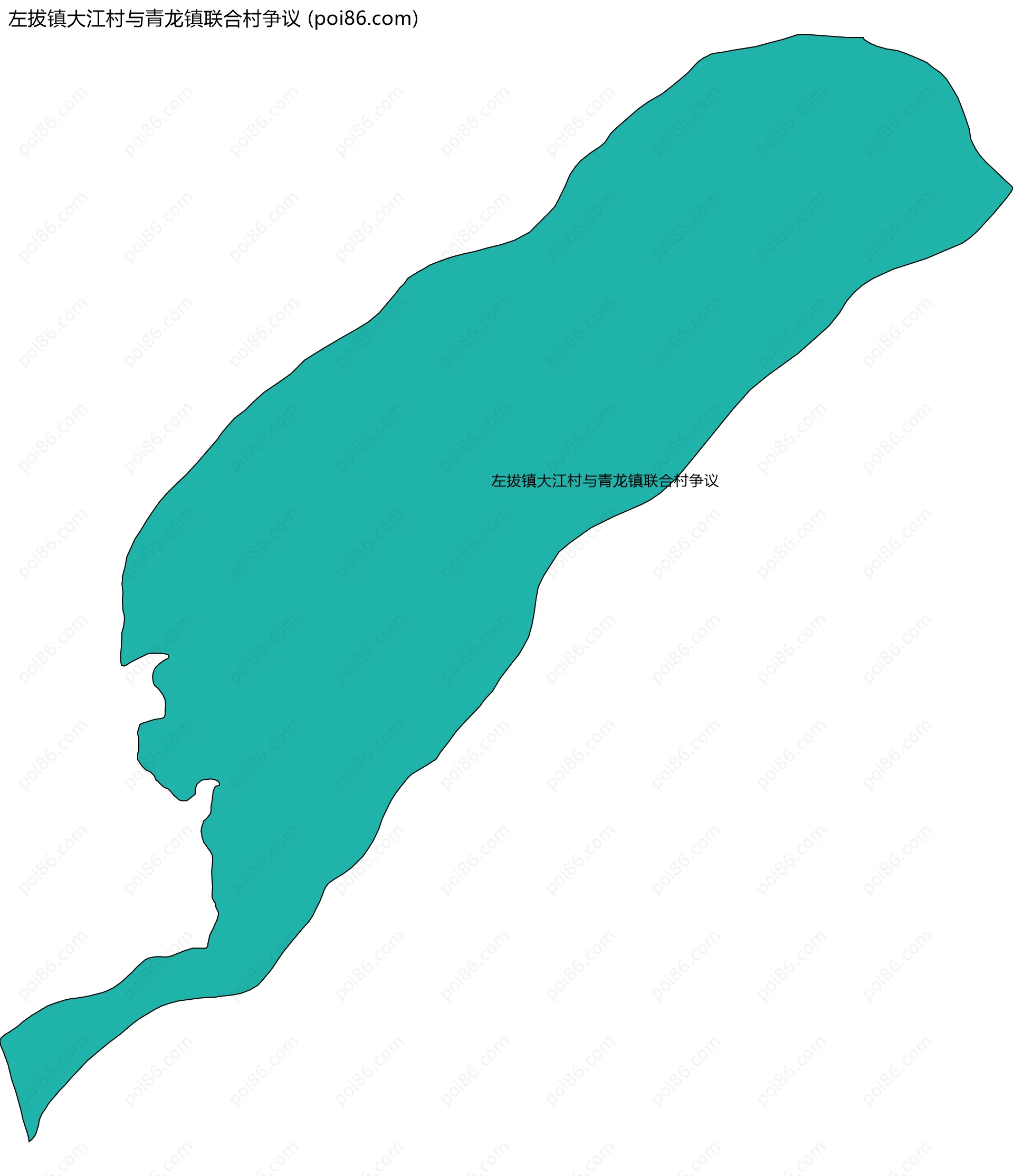 左拔镇大江村与青龙镇联合村争议边界地图