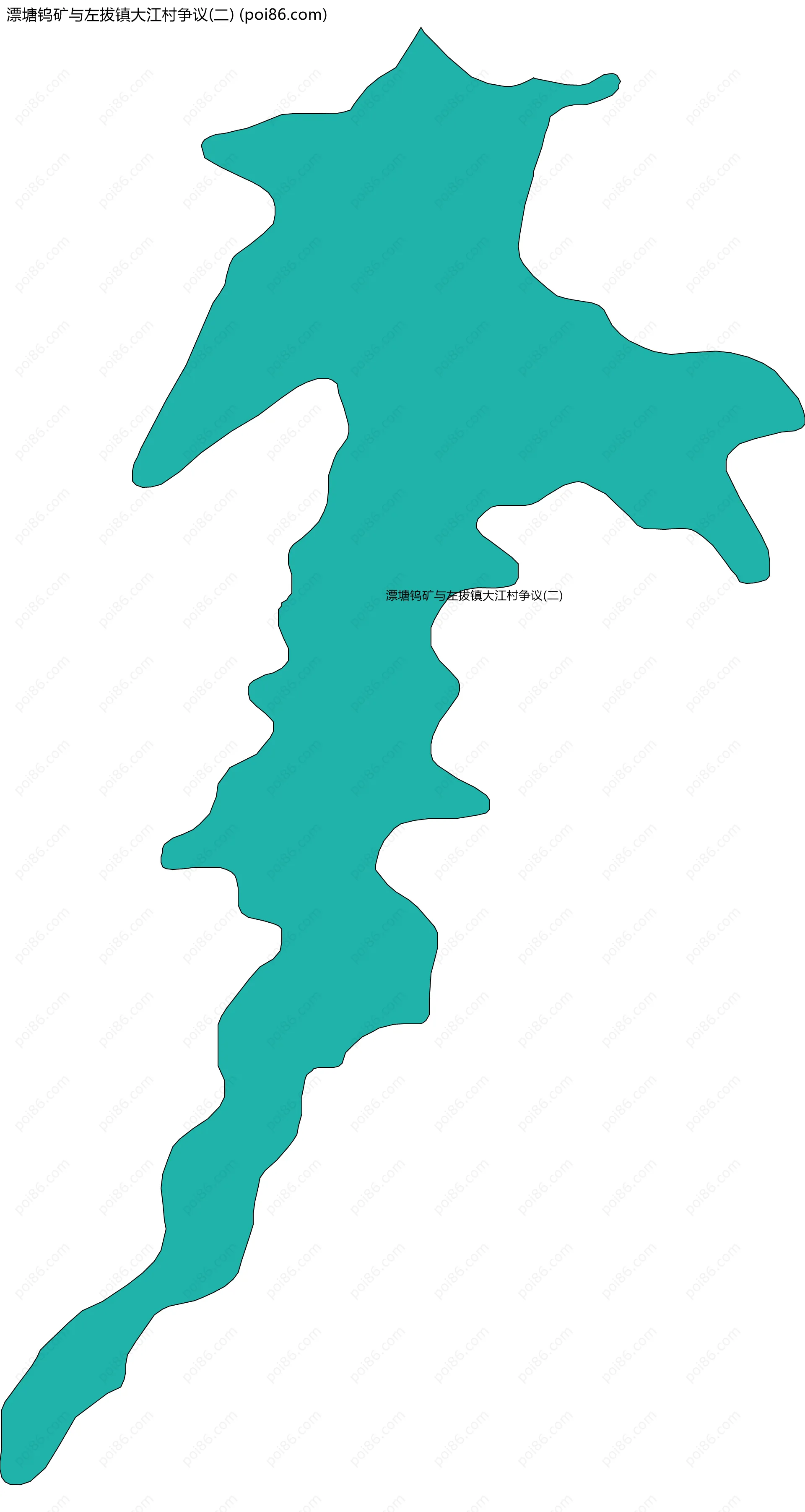 漂塘钨矿与左拔镇大江村争议(二)边界地图