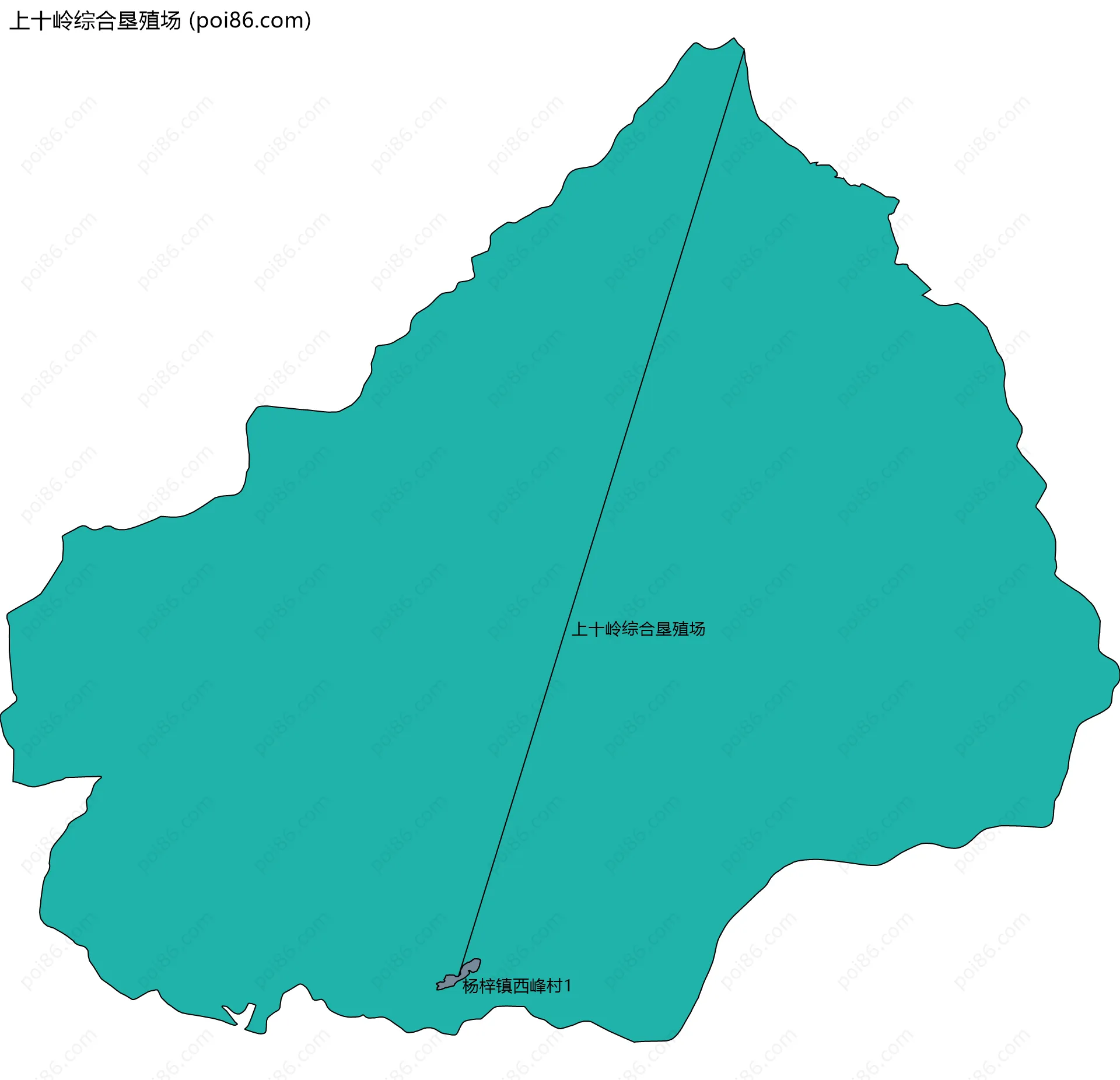 上十岭综合垦殖场边界地图(五级行政区划)