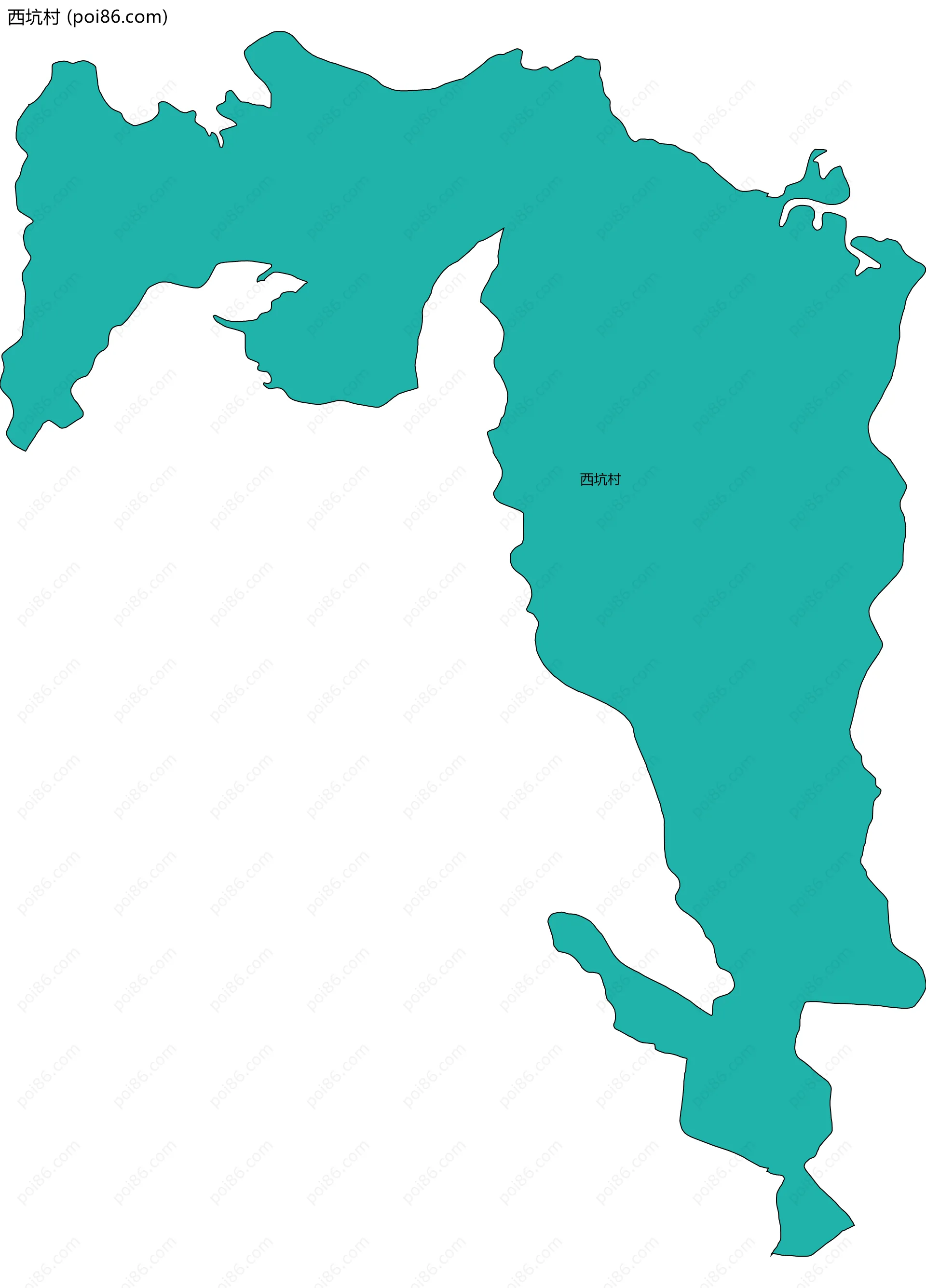 西坑村边界地图