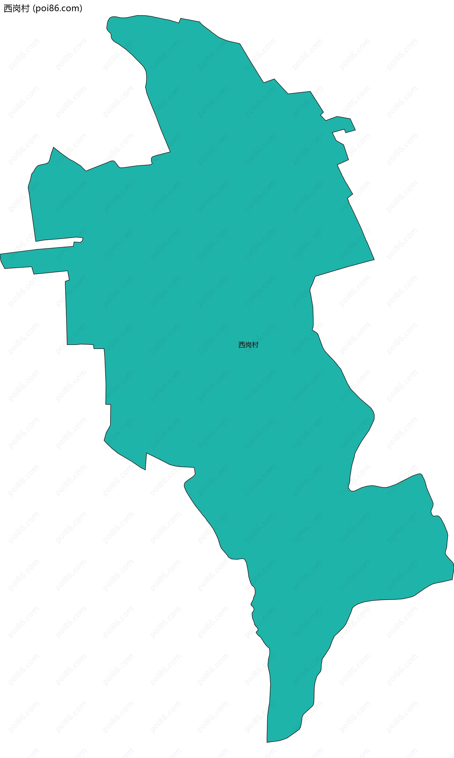 西岗村边界地图