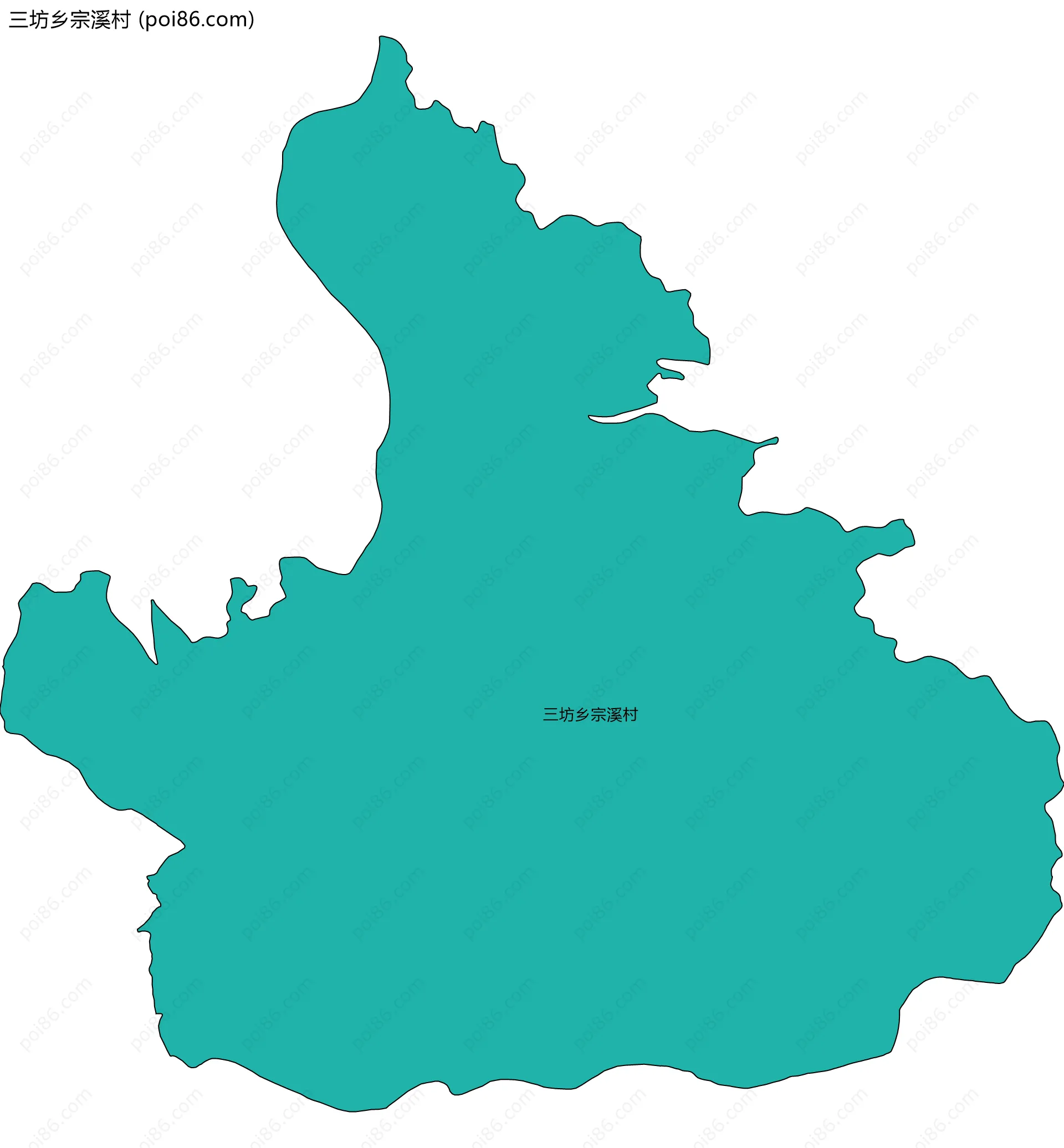 三坊乡宗溪村边界地图