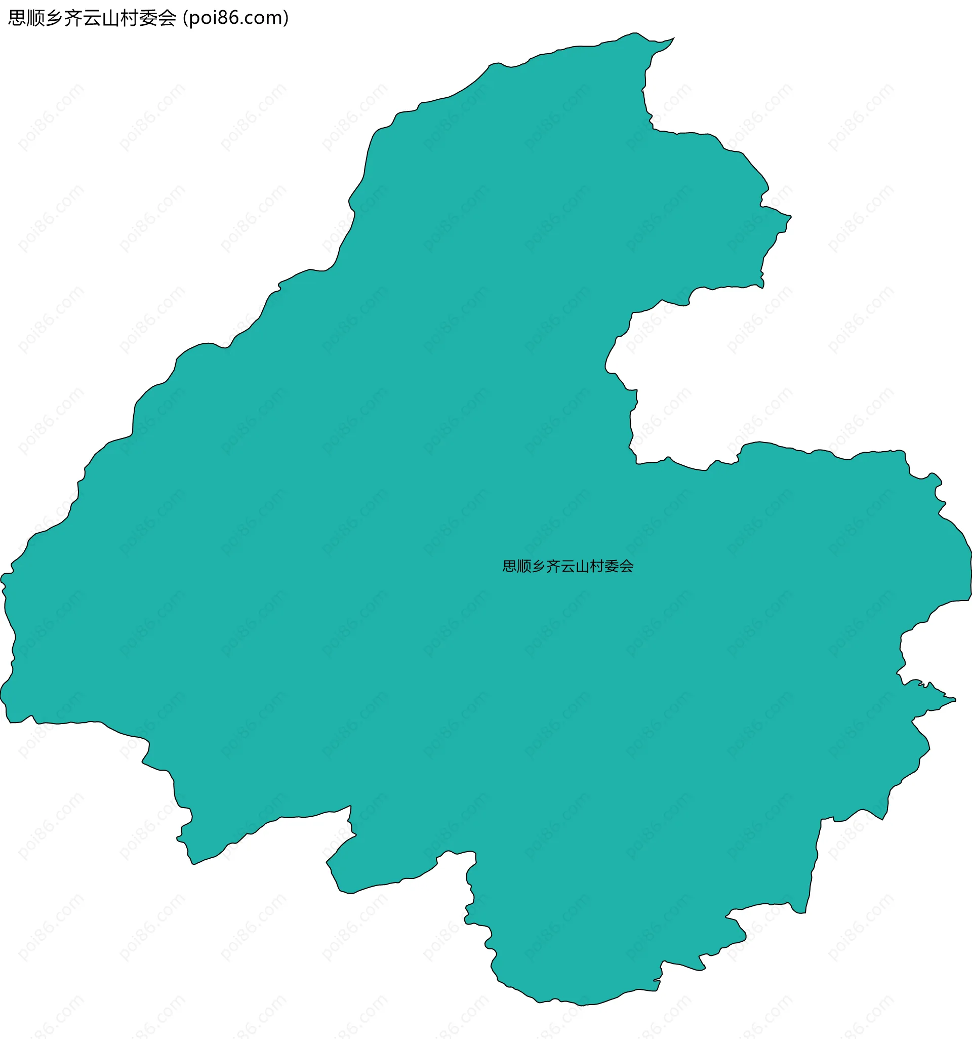 思顺乡齐云山村委会边界地图