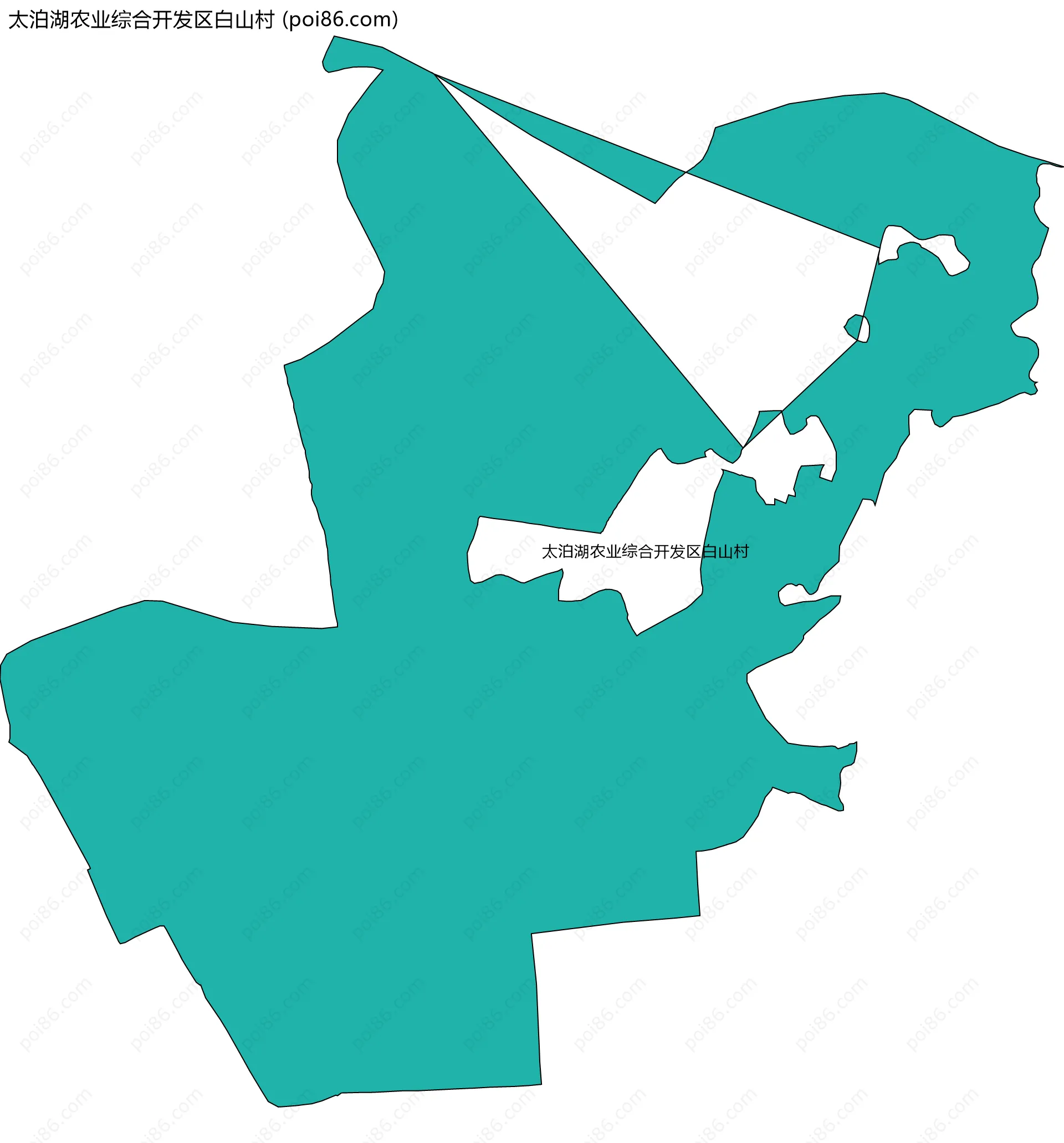 太泊湖农业综合开发区白山村边界地图
