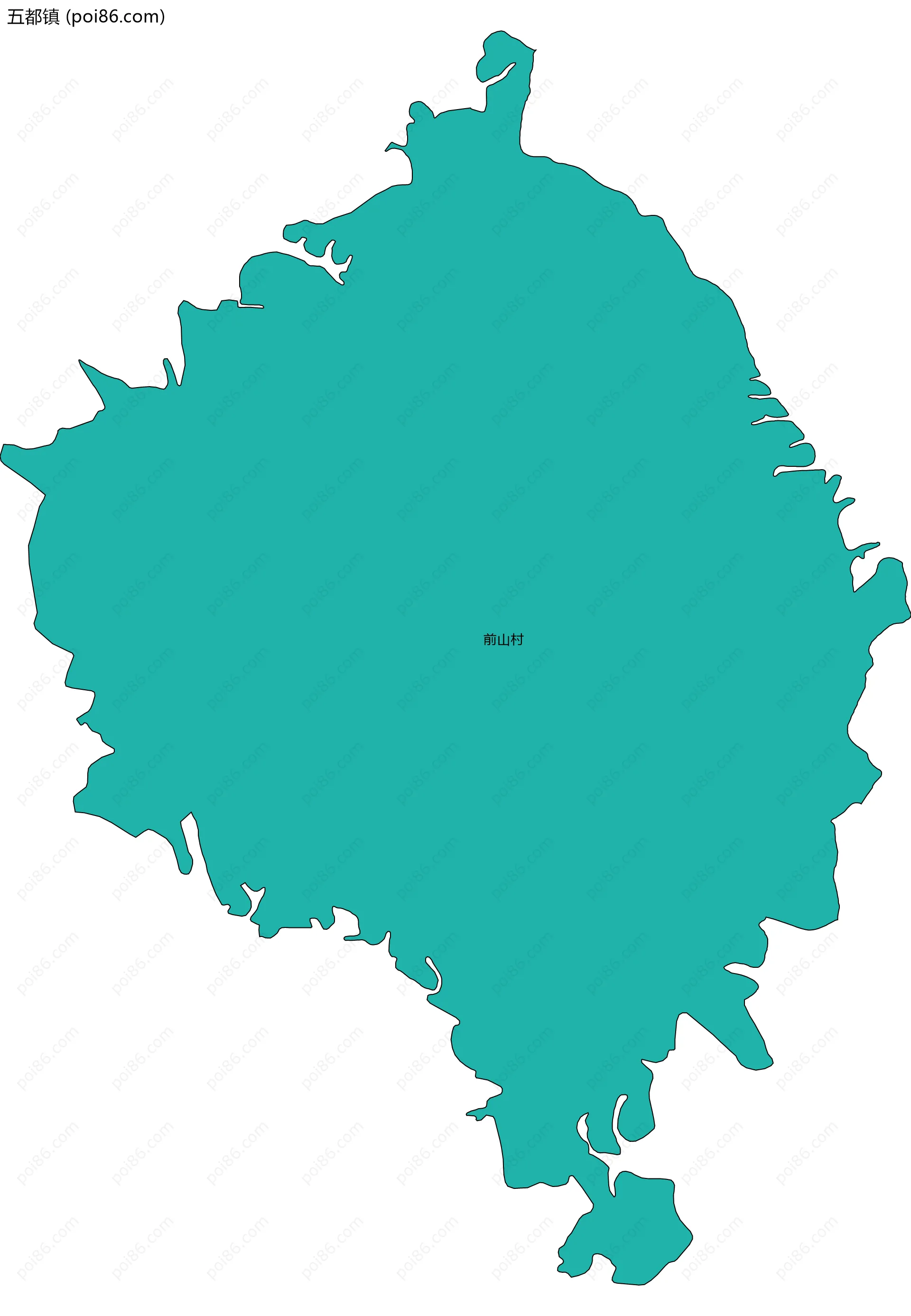 五都镇边界地图(五级行政区划)