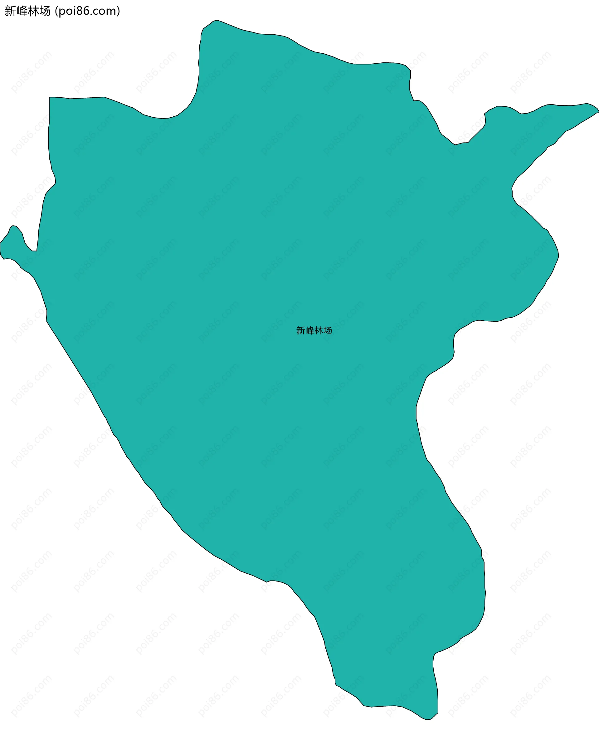 新峰林场边界地图(五级行政区划)