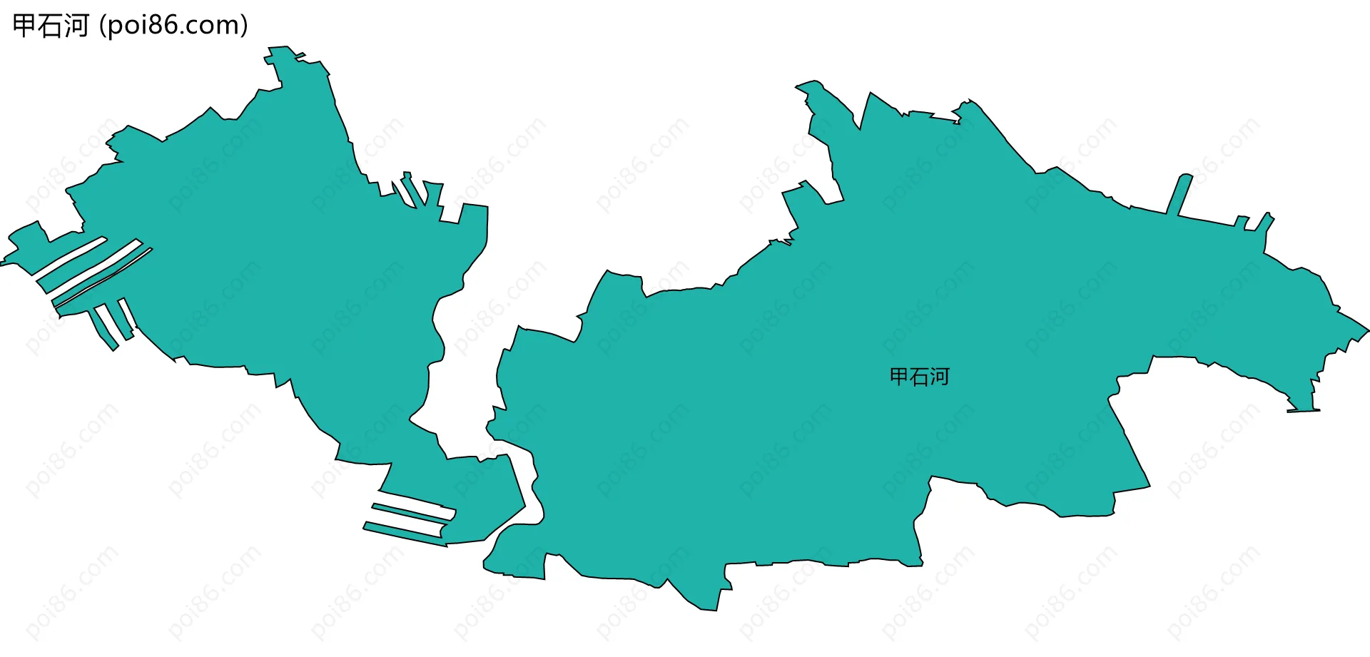 甲石河边界地图