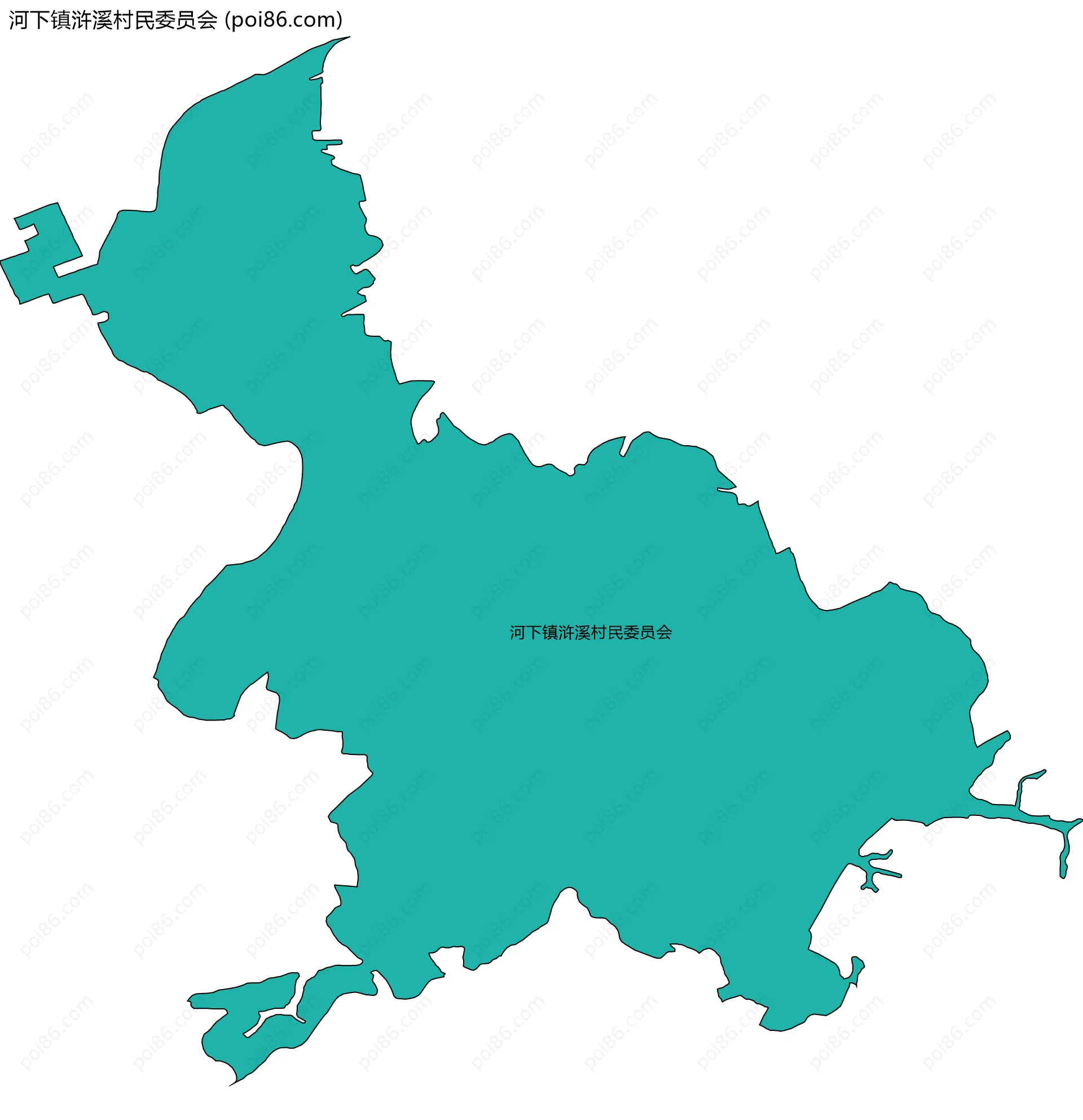 河下镇浒溪村民委员会边界地图