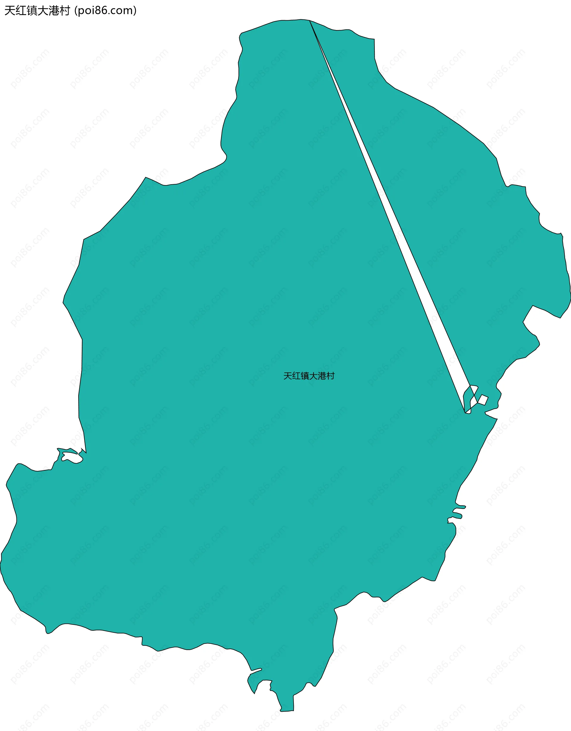 天红镇大港村边界地图