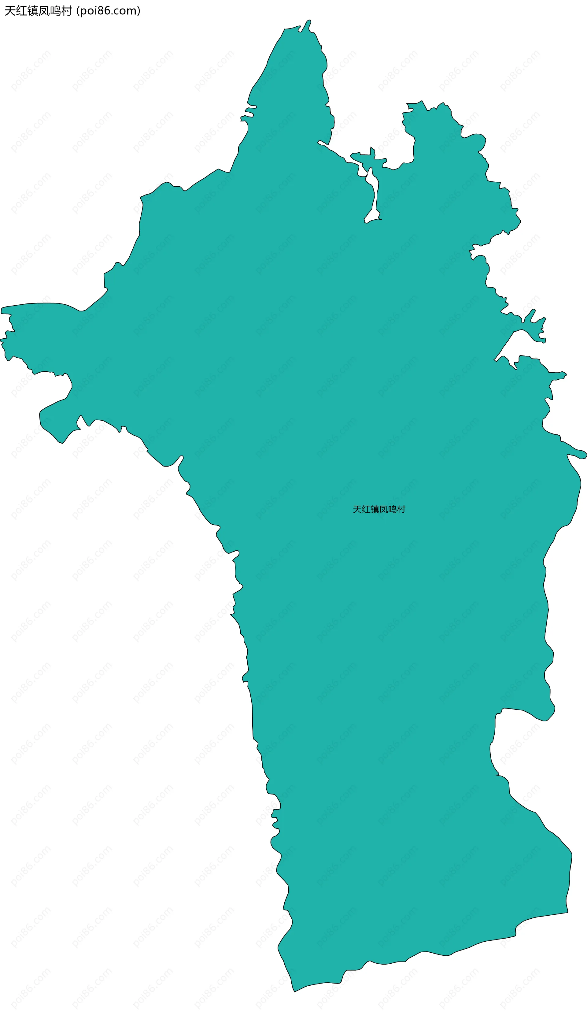 天红镇凤鸣村边界地图
