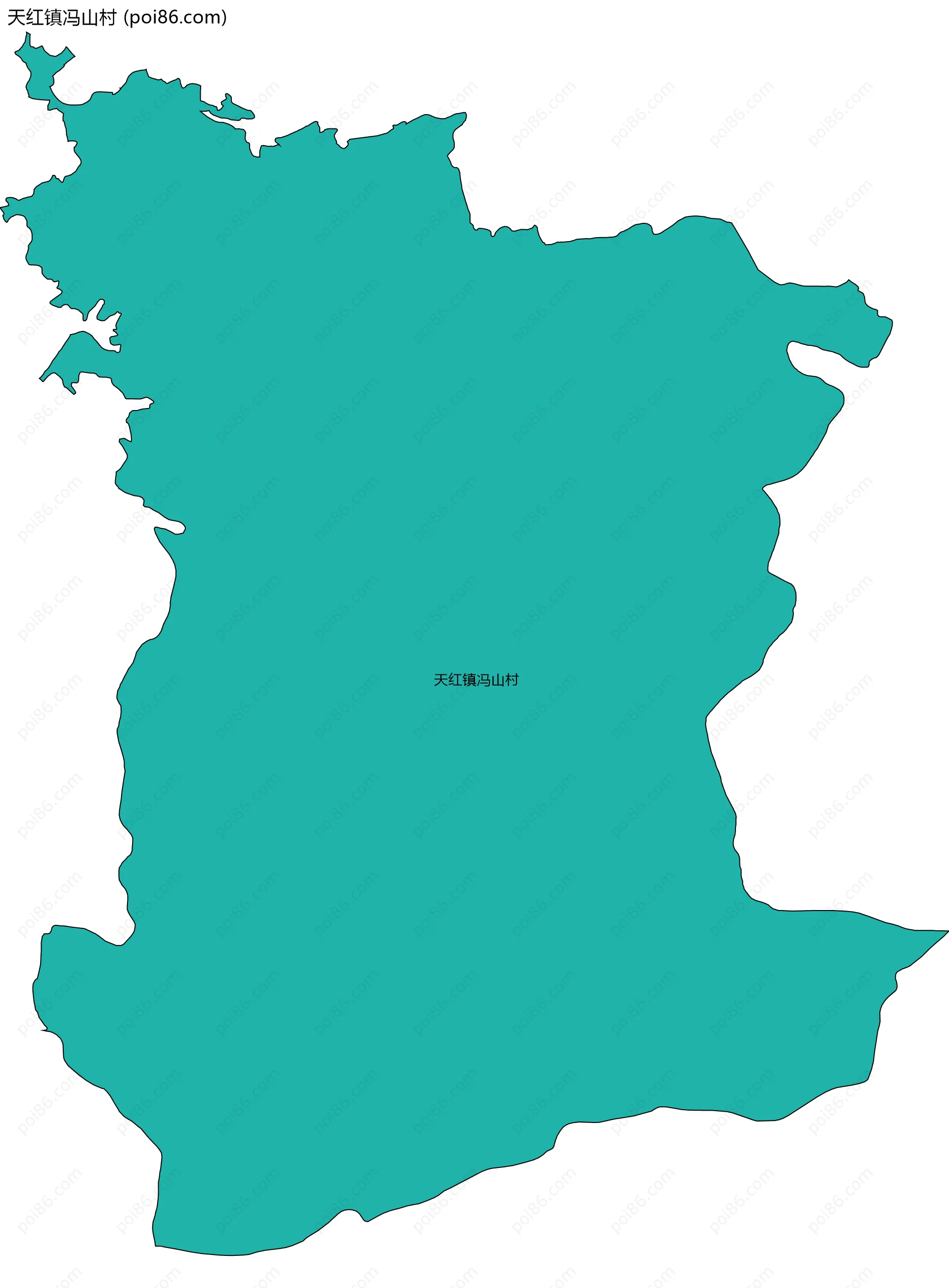 天红镇冯山村边界地图
