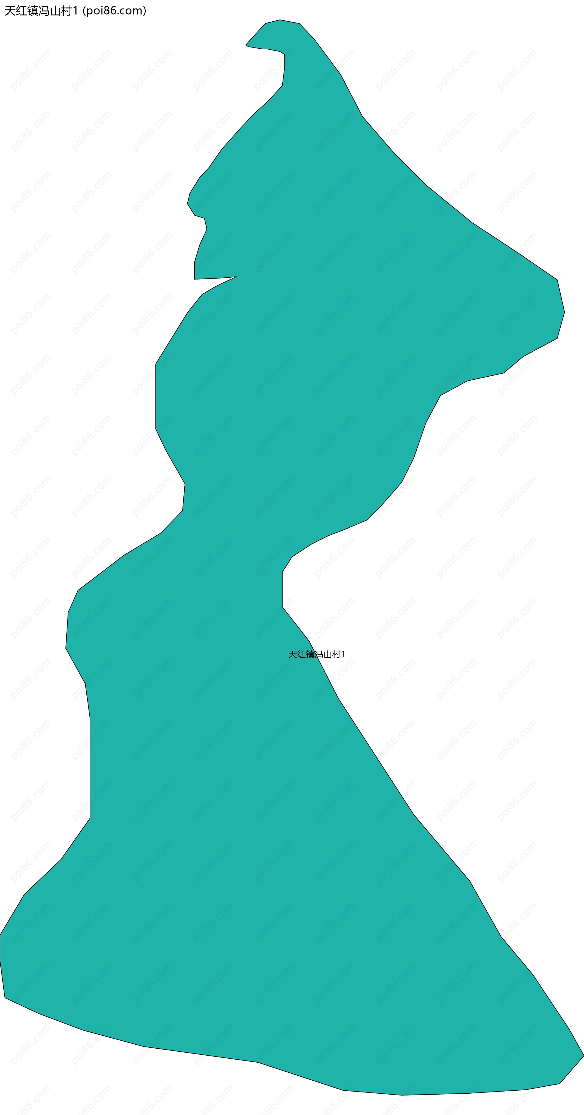 天红镇冯山村1边界地图