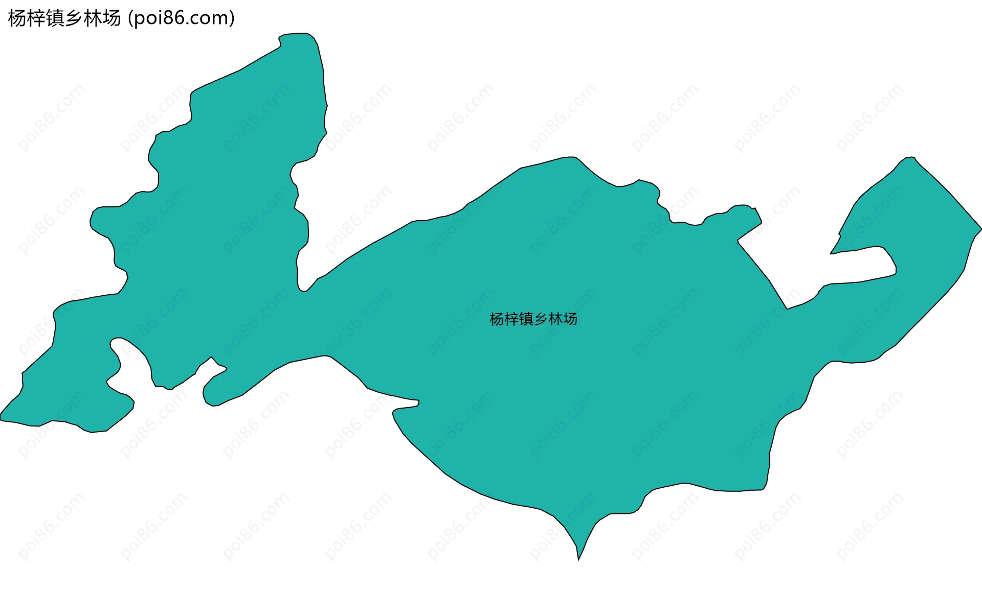 杨梓镇乡林场边界地图(五级行政区划)