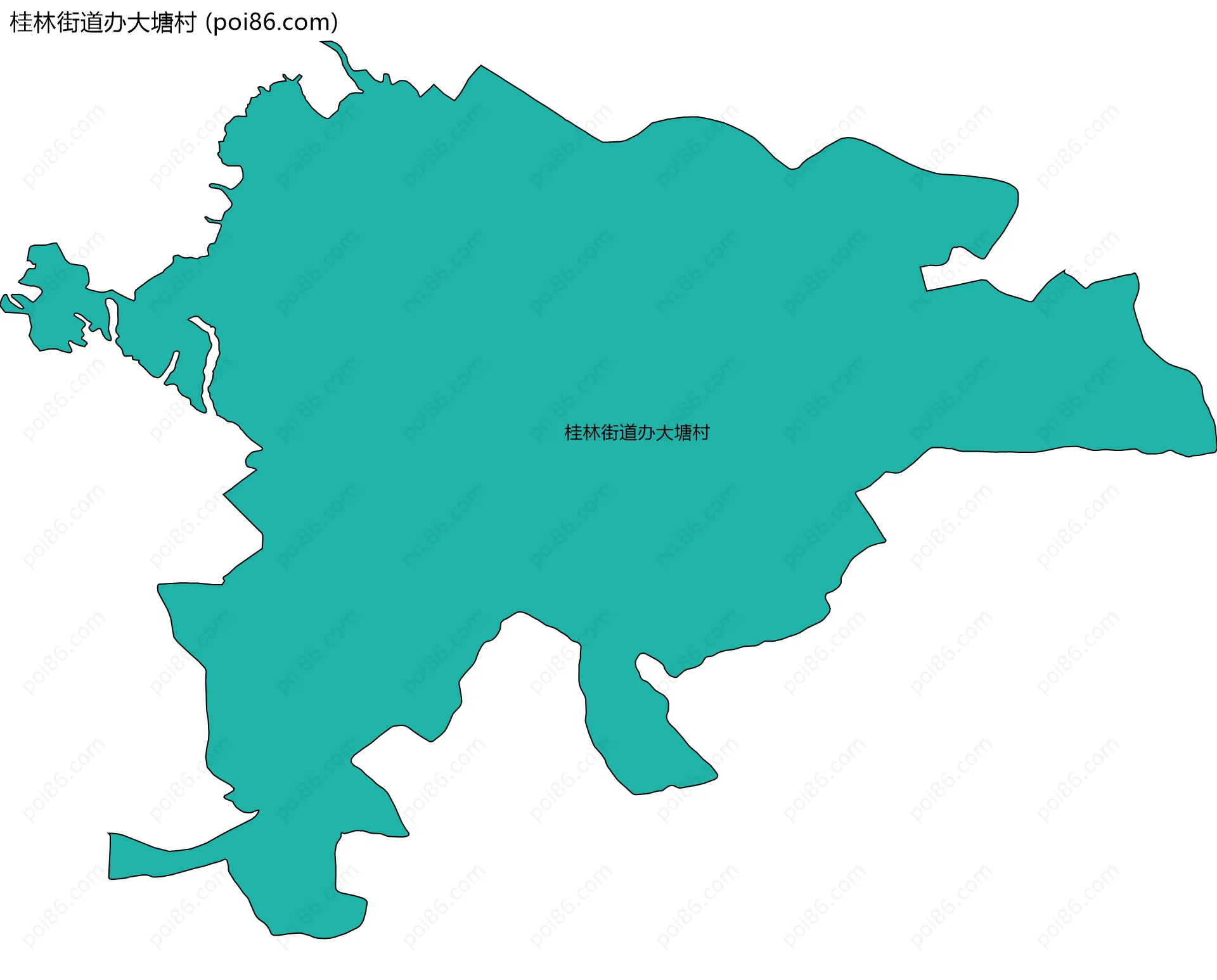 桂林街道办大塘村边界地图