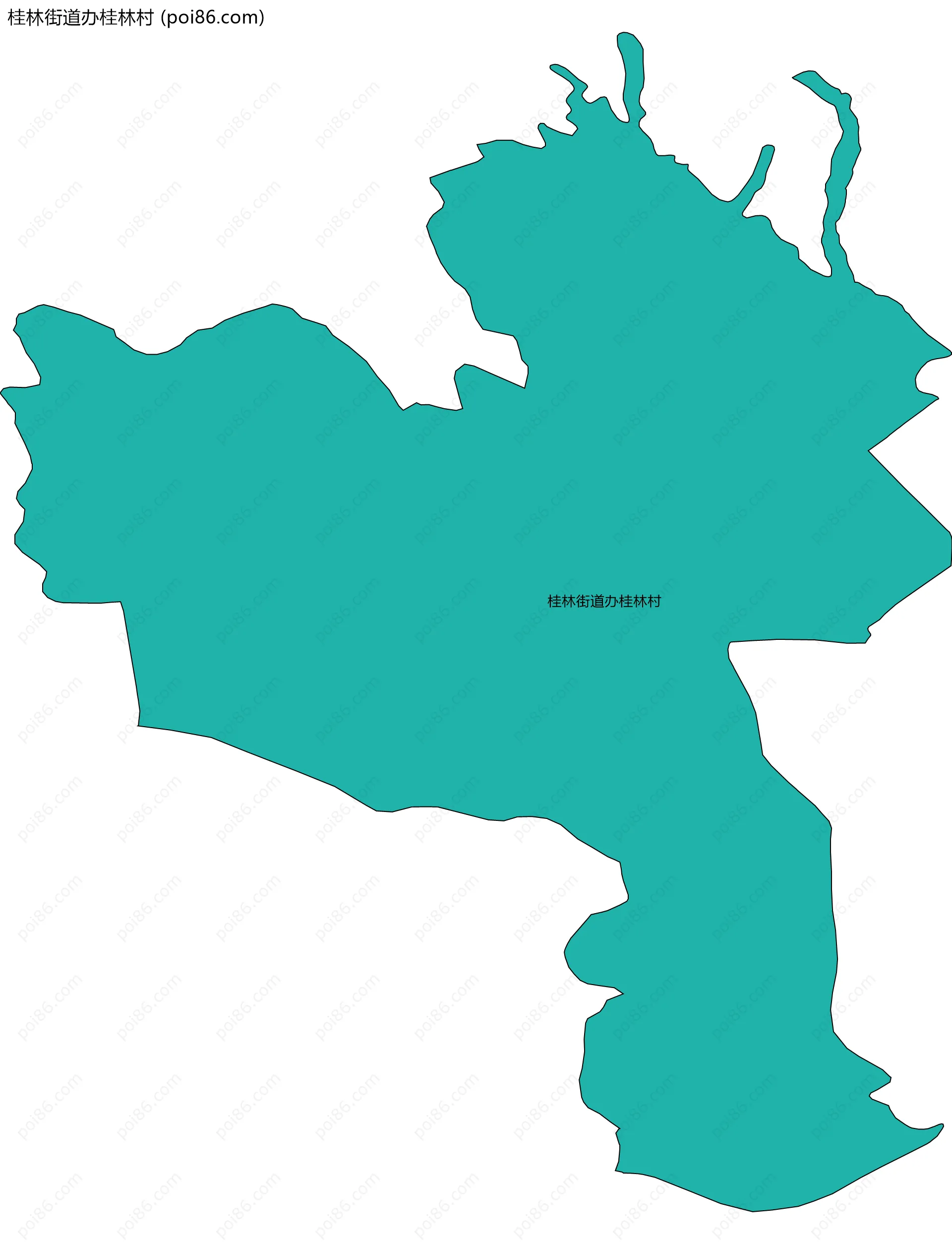 桂林街道办桂林村边界地图