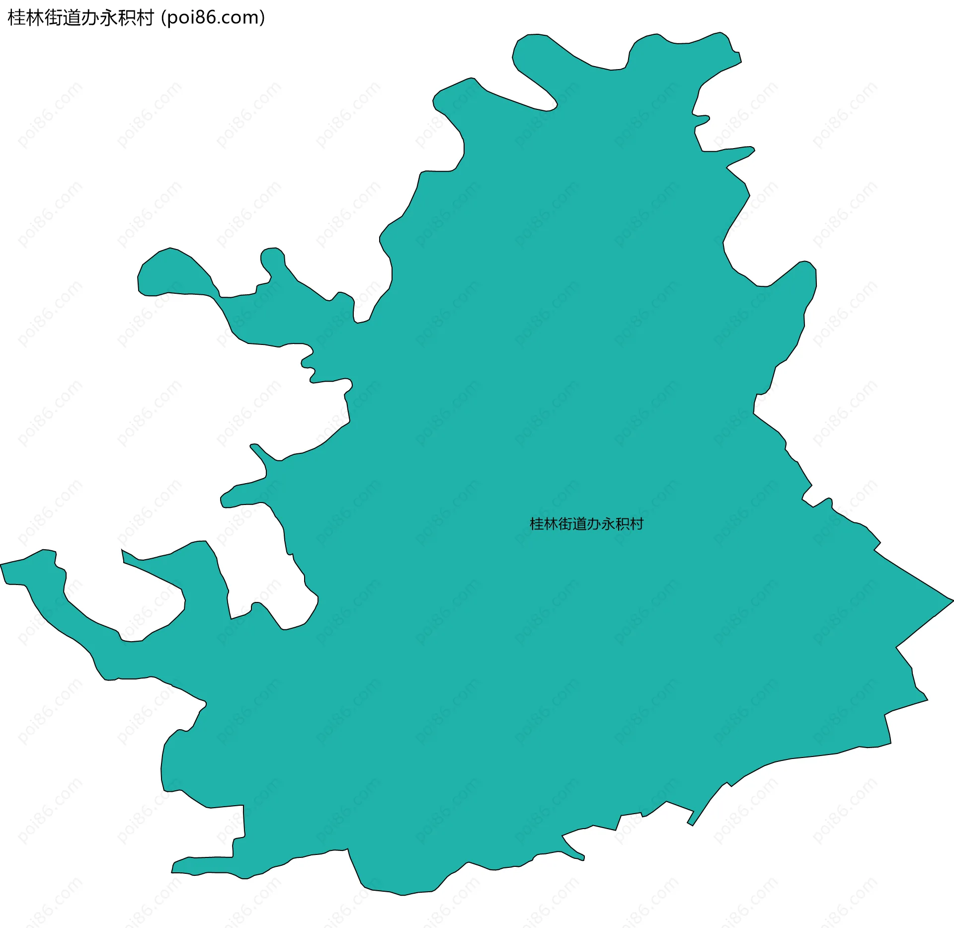 桂林街道办永积村边界地图
