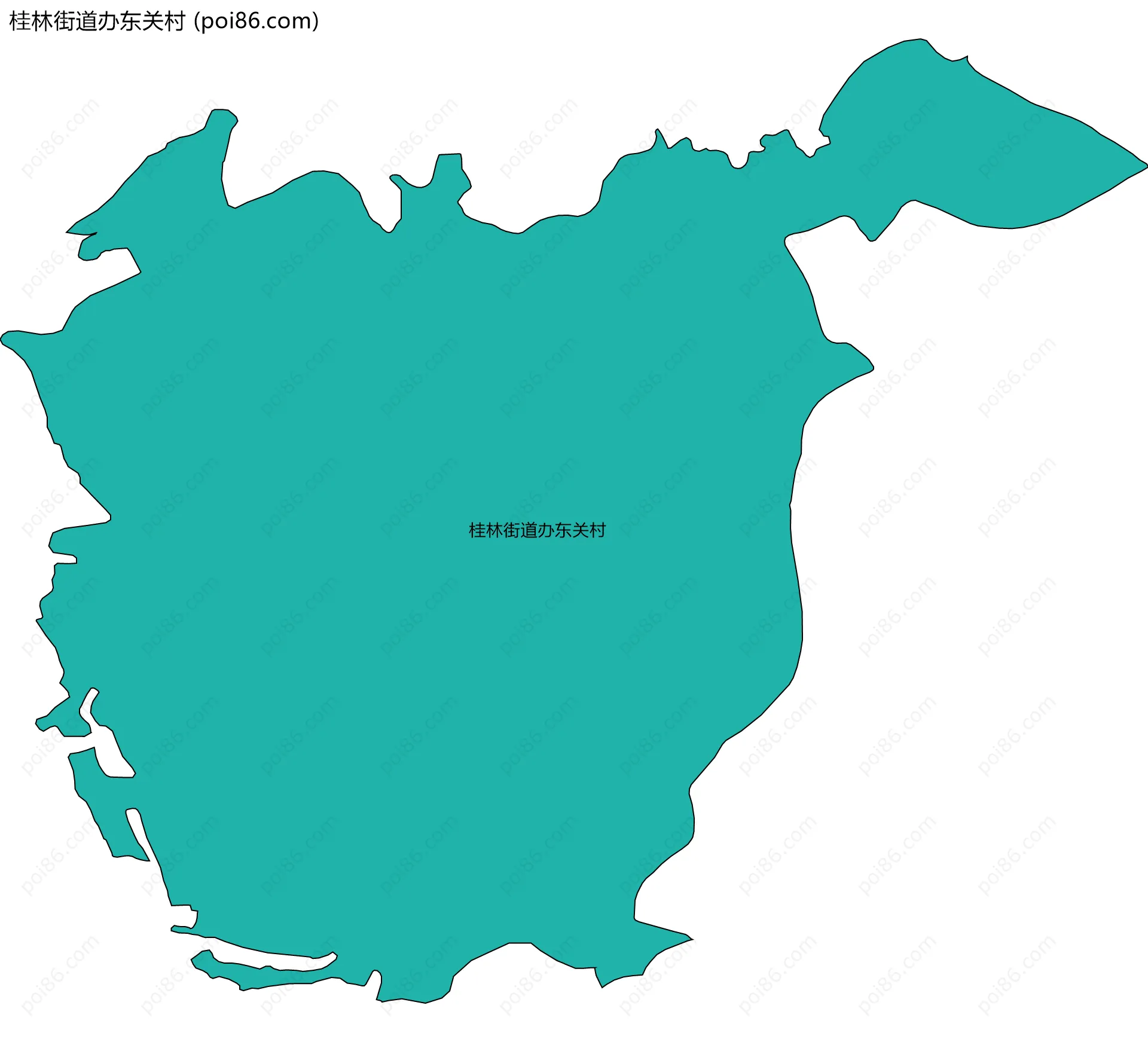 桂林街道办东关村边界地图