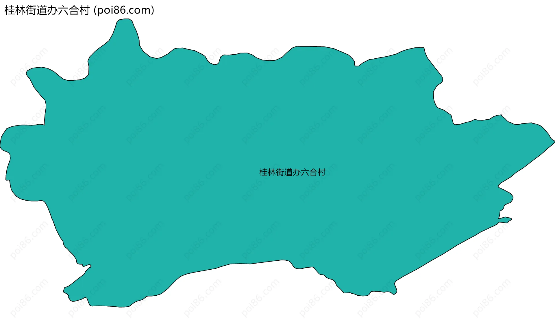 桂林街道办六合村边界地图