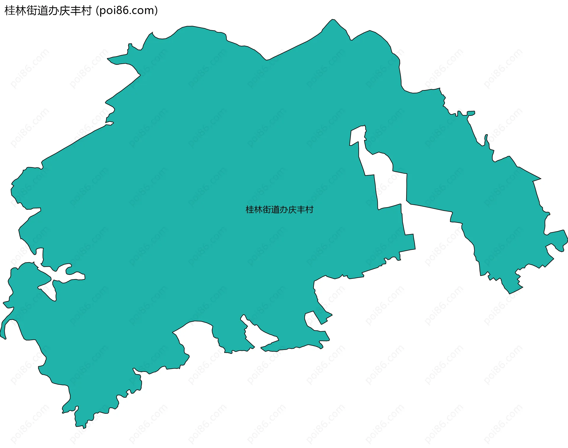 桂林街道办庆丰村边界地图