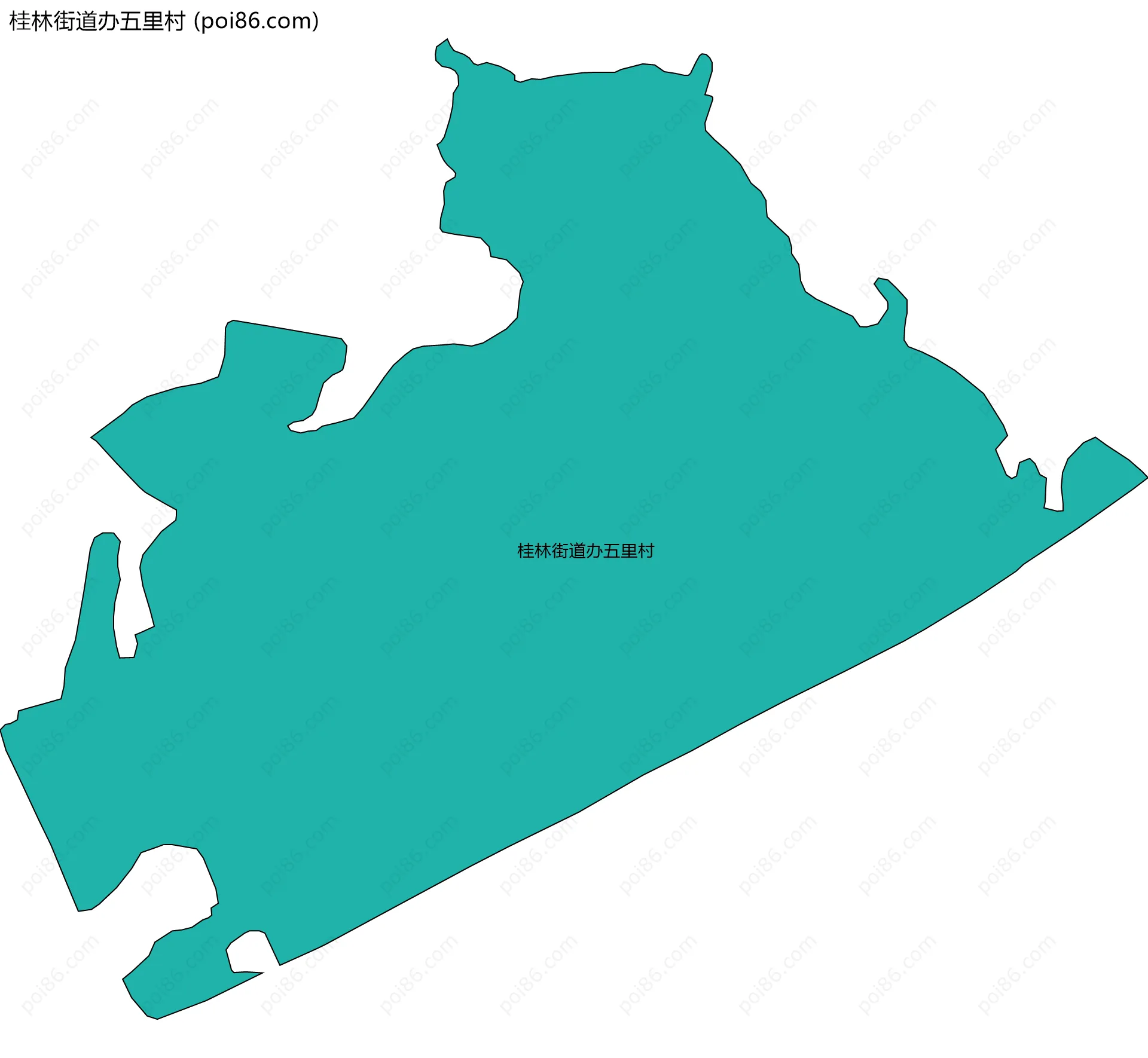 桂林街道办五里村边界地图
