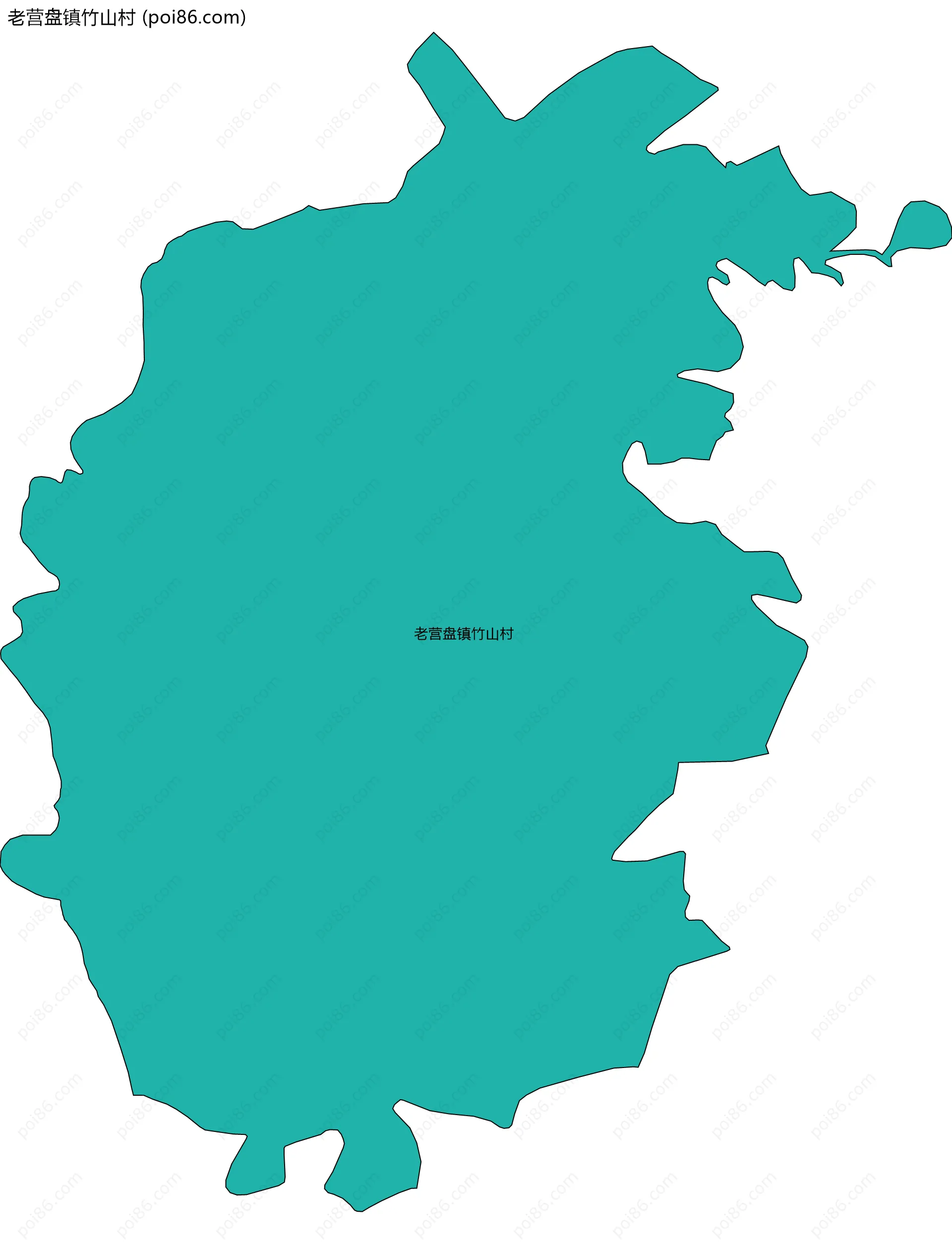 老营盘镇竹山村边界地图