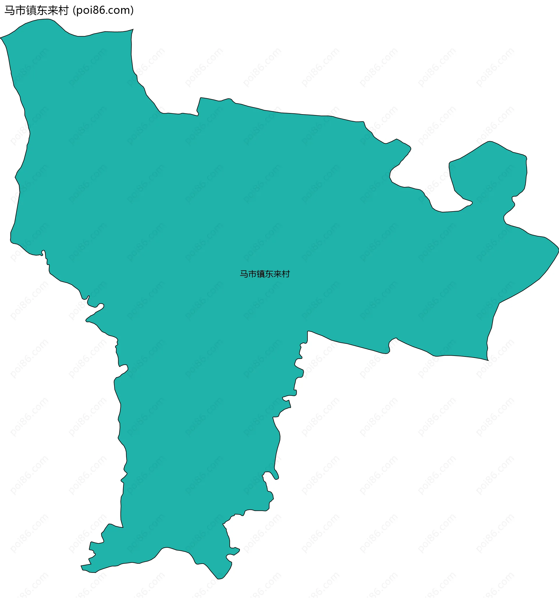 马市镇东来村边界地图