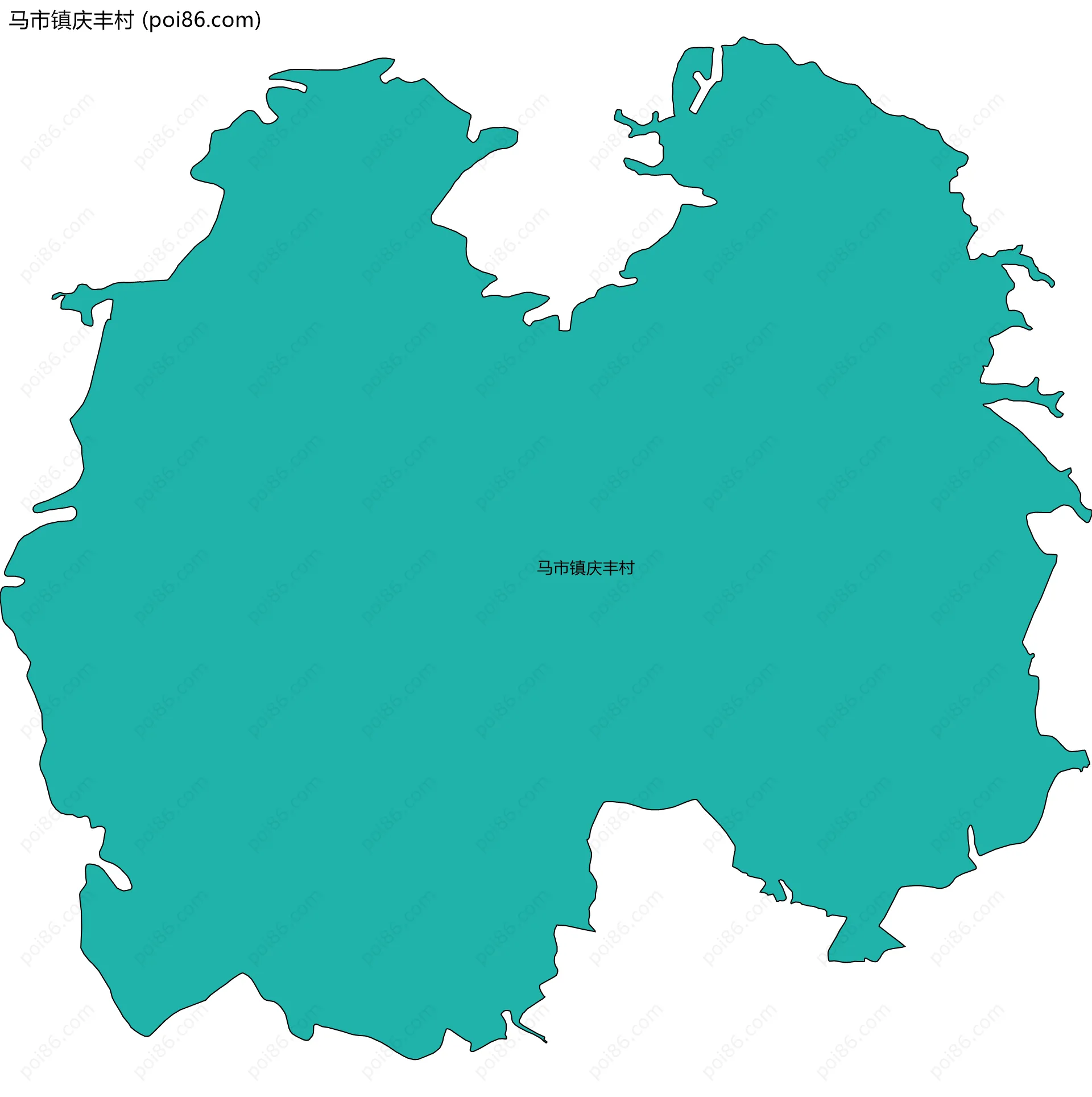 马市镇庆丰村边界地图