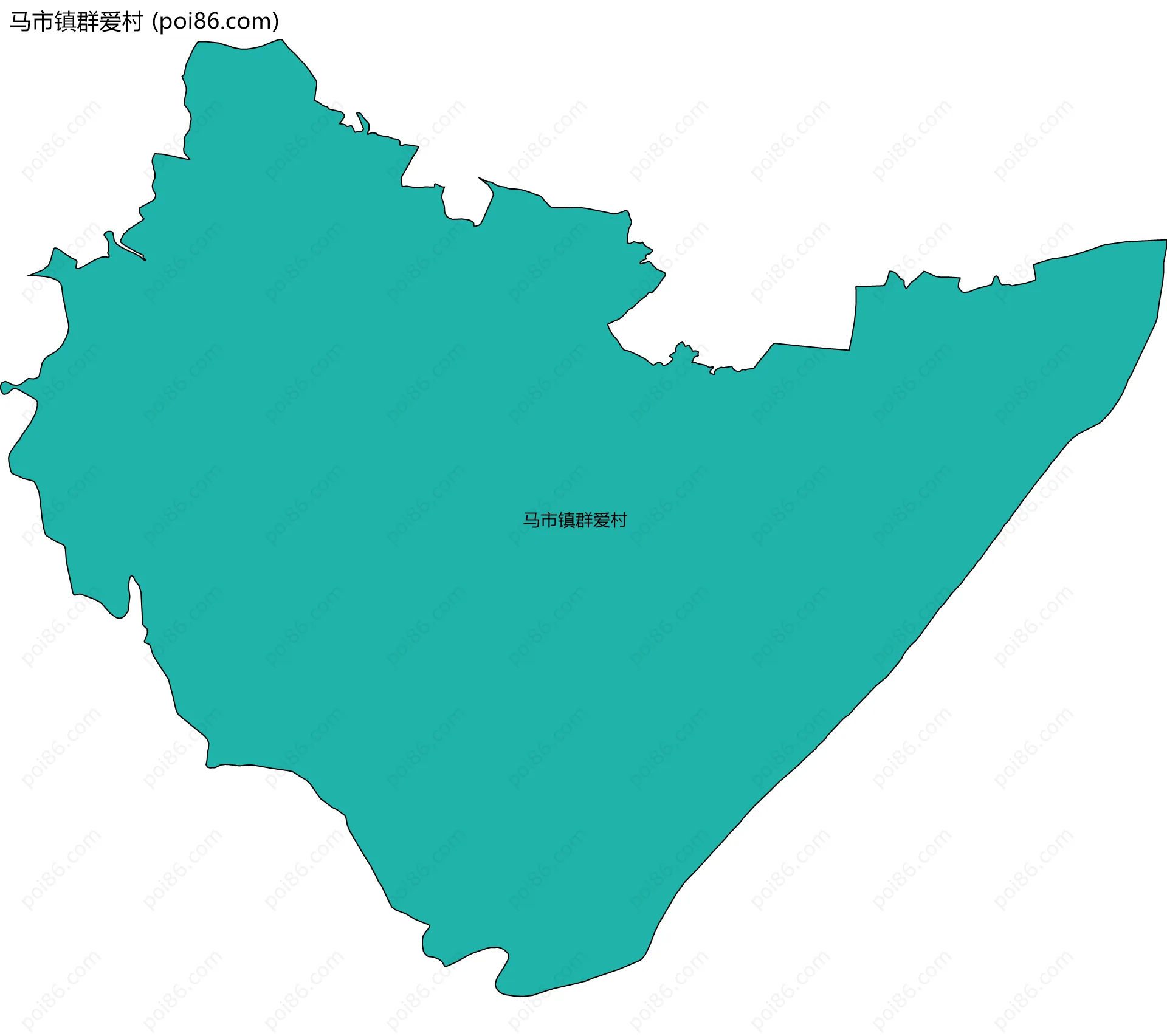 马市镇群爱村边界地图