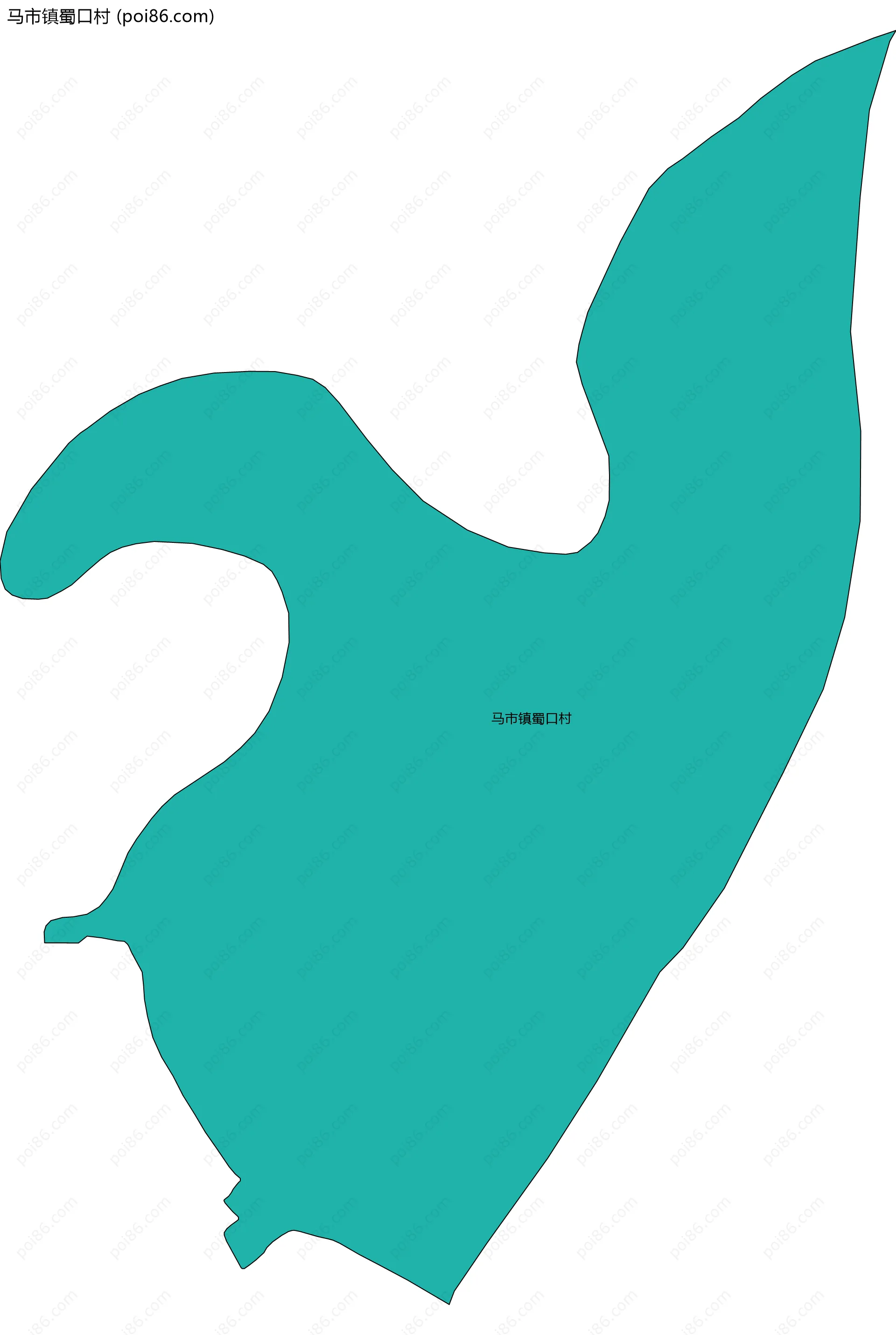 马市镇蜀口村边界地图