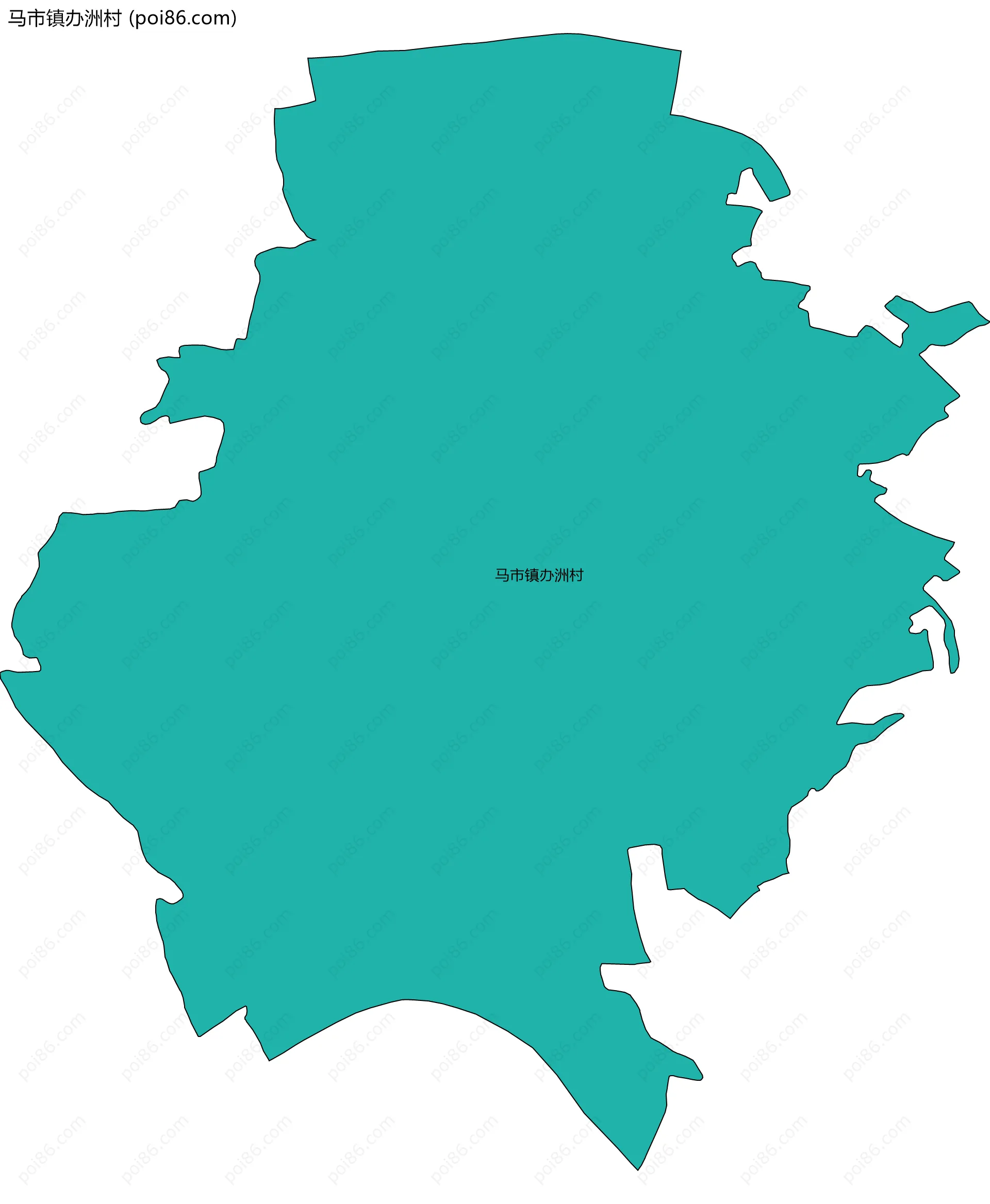 马市镇办洲村边界地图