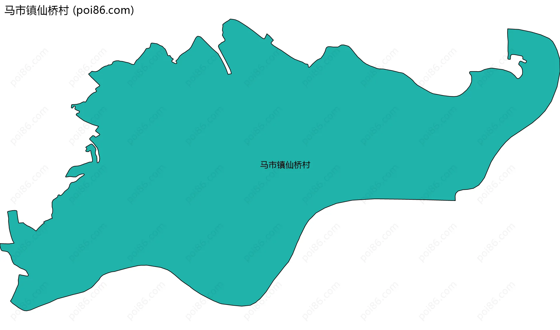 马市镇仙桥村边界地图