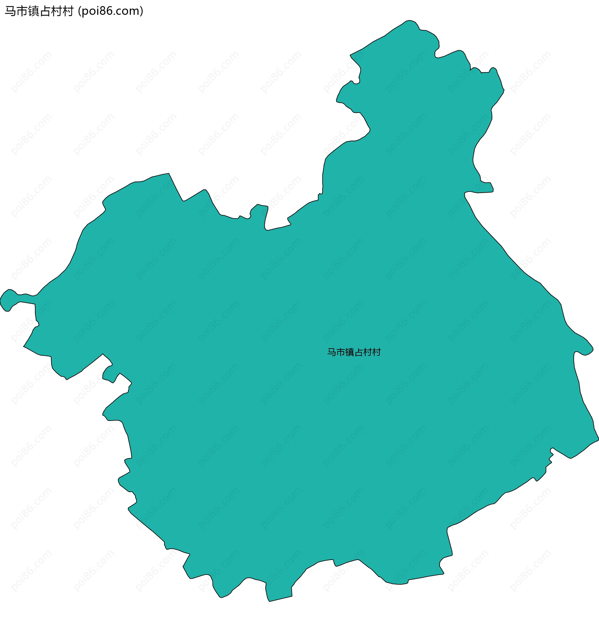 马市镇占村村边界地图