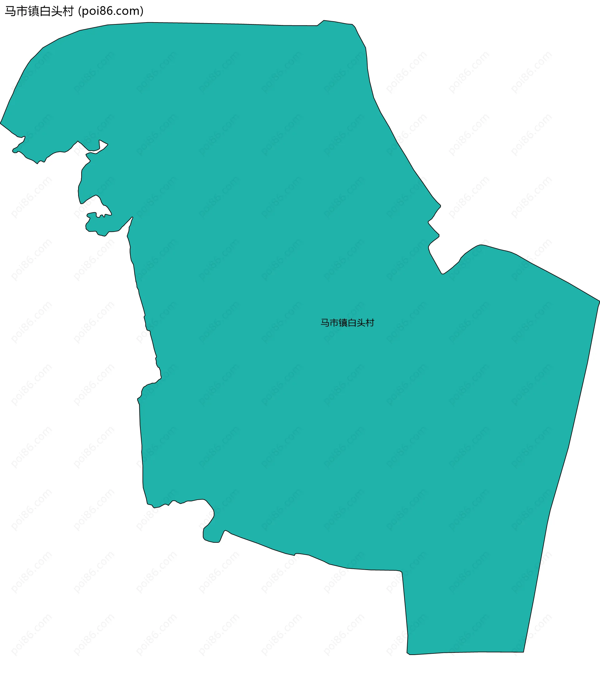 马市镇白头村边界地图