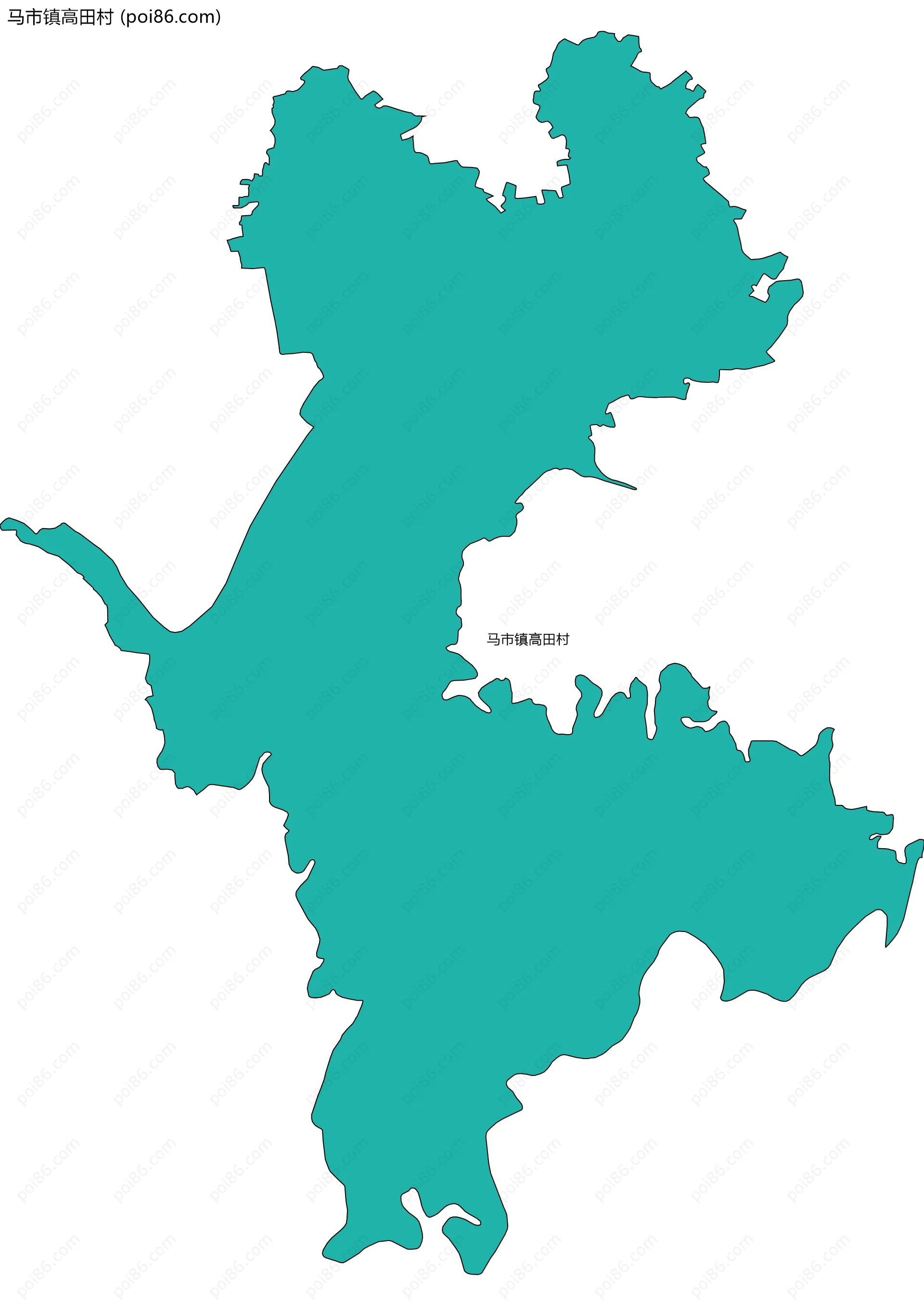 马市镇高田村边界地图