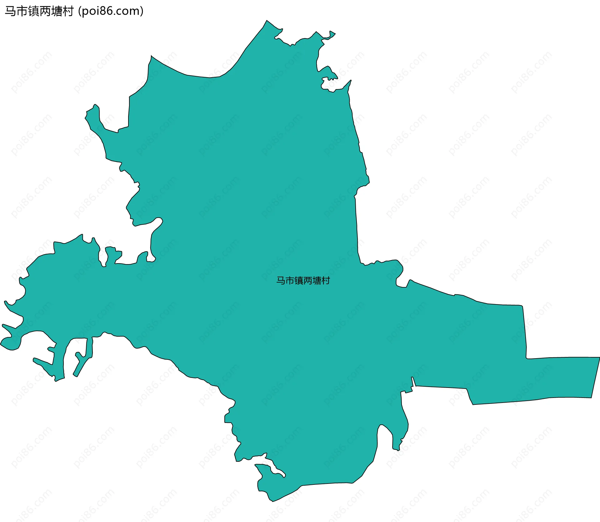 马市镇两塘村边界地图