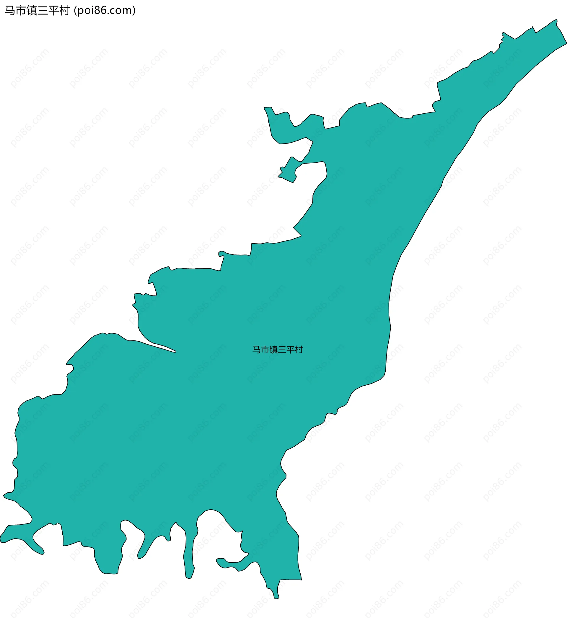 马市镇三平村边界地图