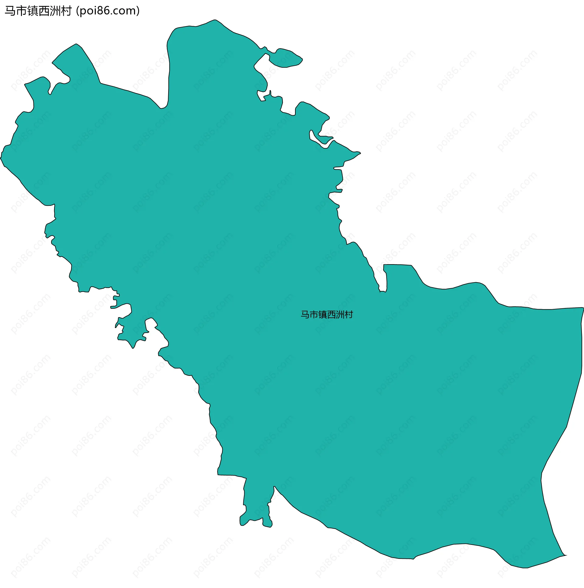 马市镇西洲村边界地图