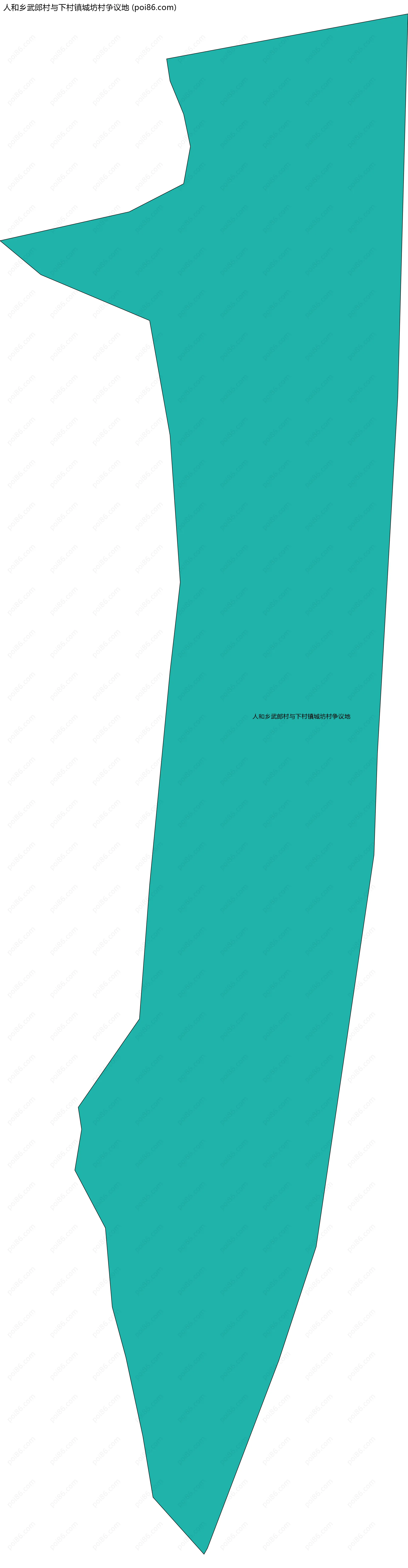 人和乡武郎村与下村镇城坊村争议地边界地图