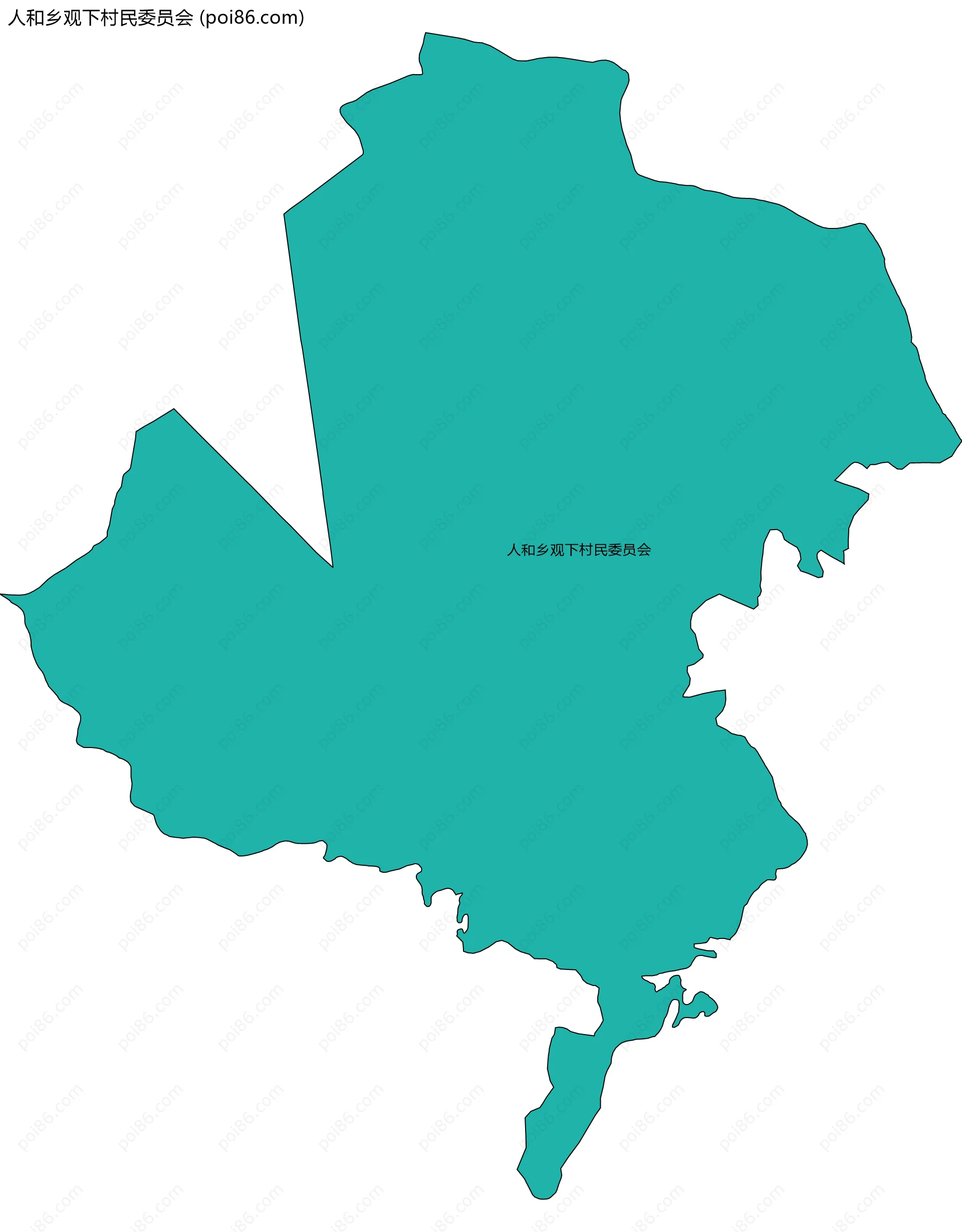 人和乡观下村民委员会边界地图