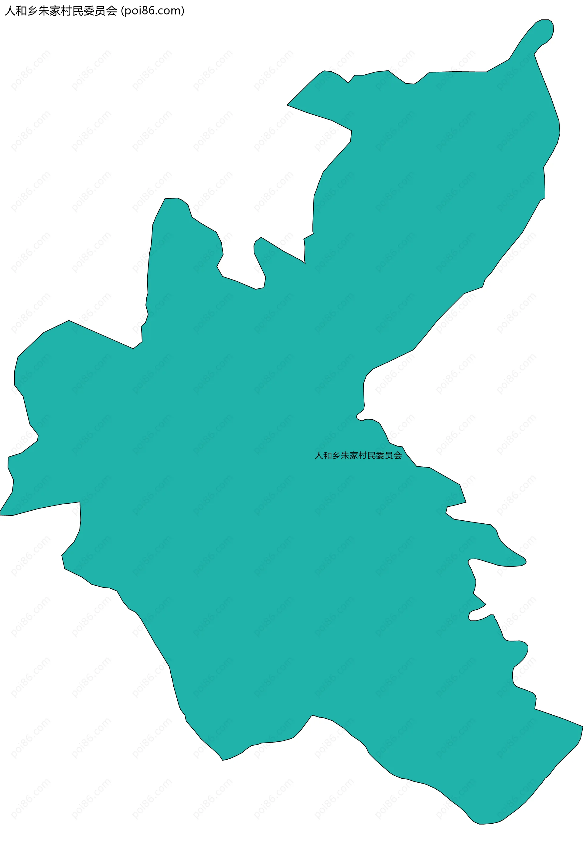 人和乡朱家村民委员会边界地图