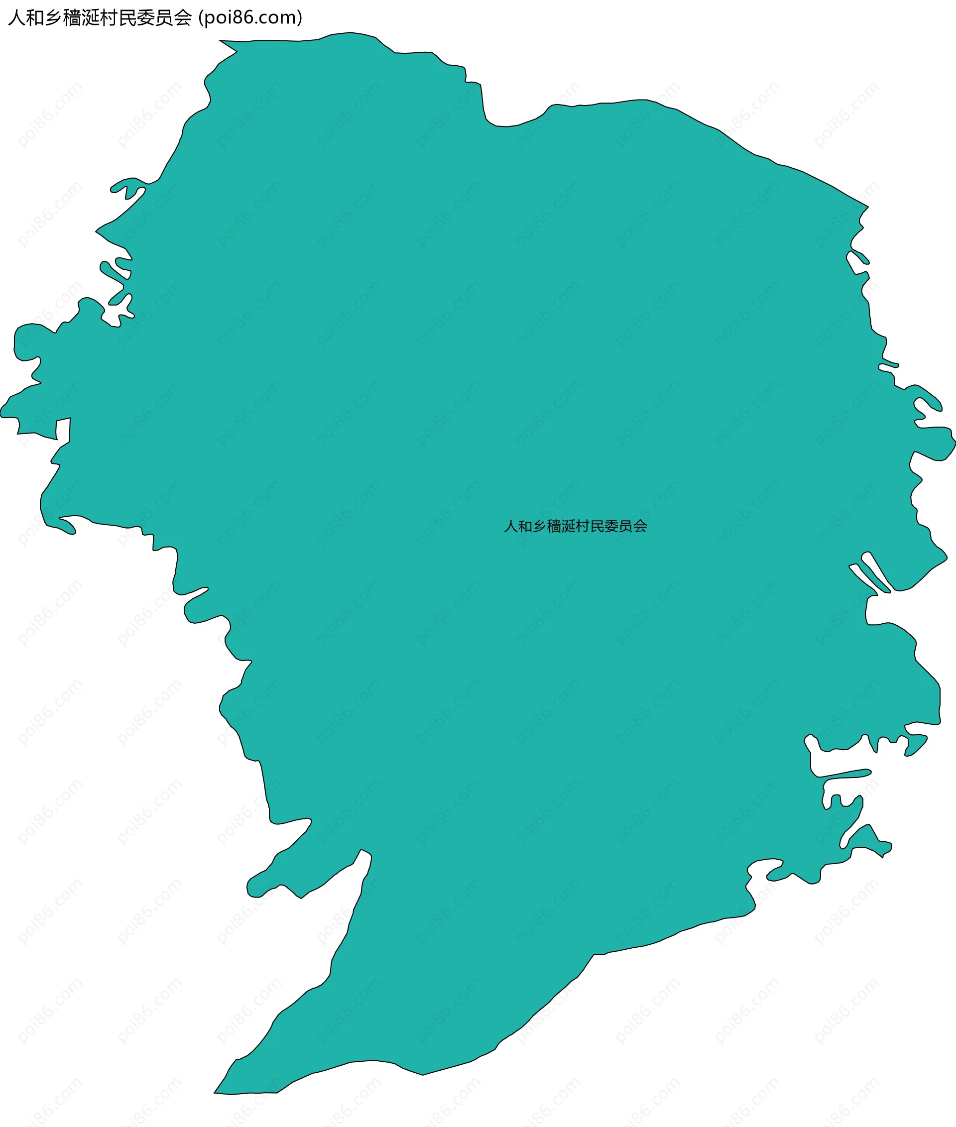 人和乡穑涎村民委员会边界地图