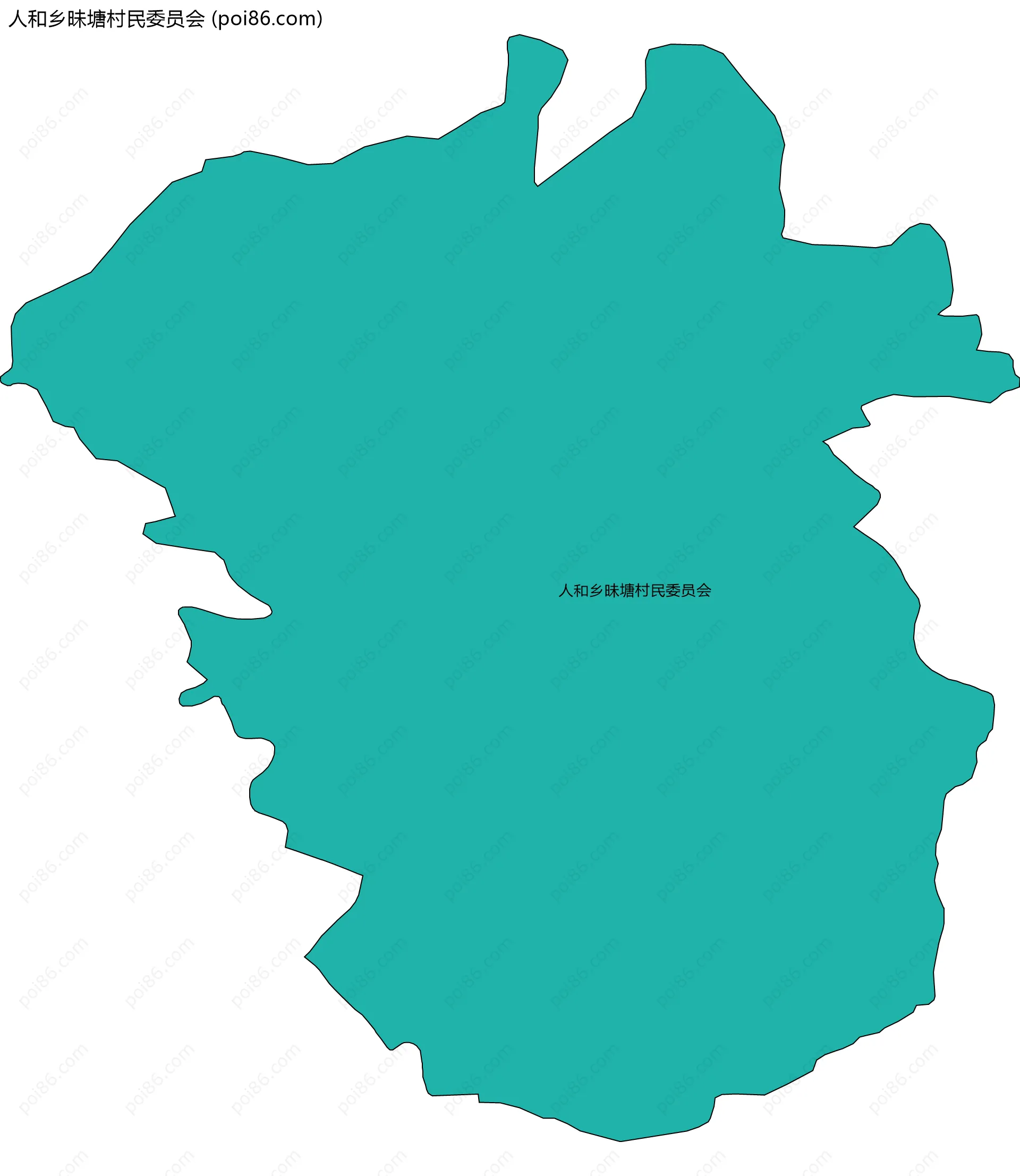 人和乡昧塘村民委员会边界地图