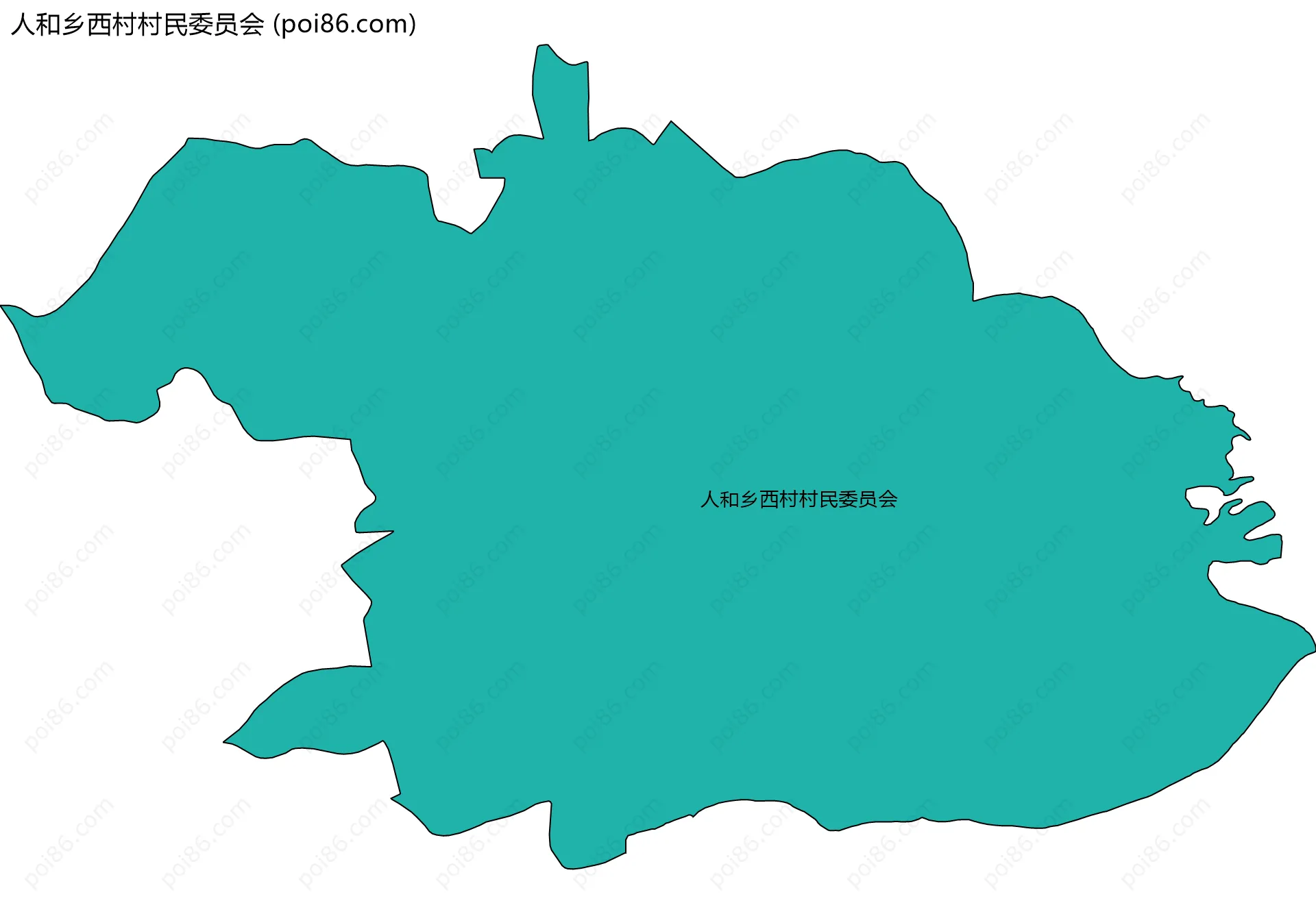 人和乡西村村民委员会边界地图